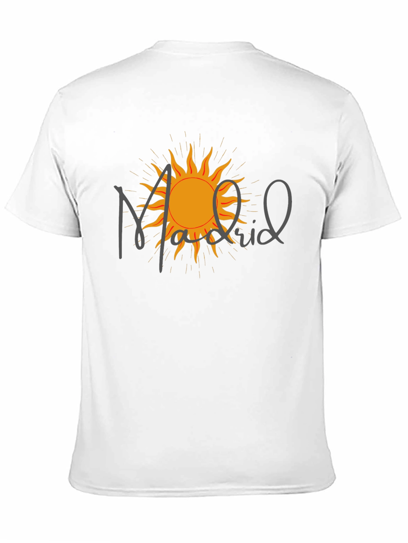 Madrid Sun Graphic Tee - Modern Black T-Shirt