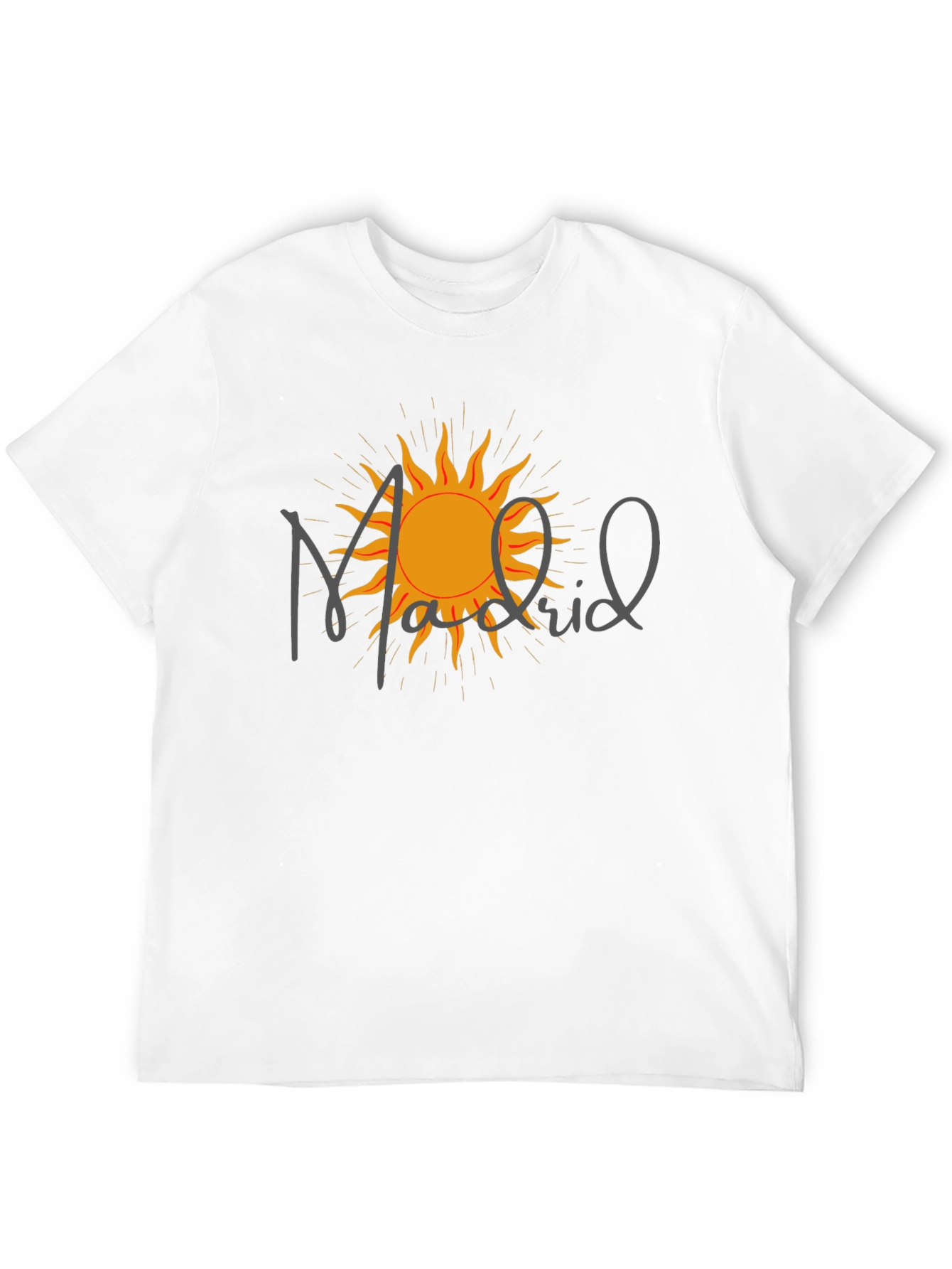 Madrid Sun Graphic Tee - Modern Black T-Shirt