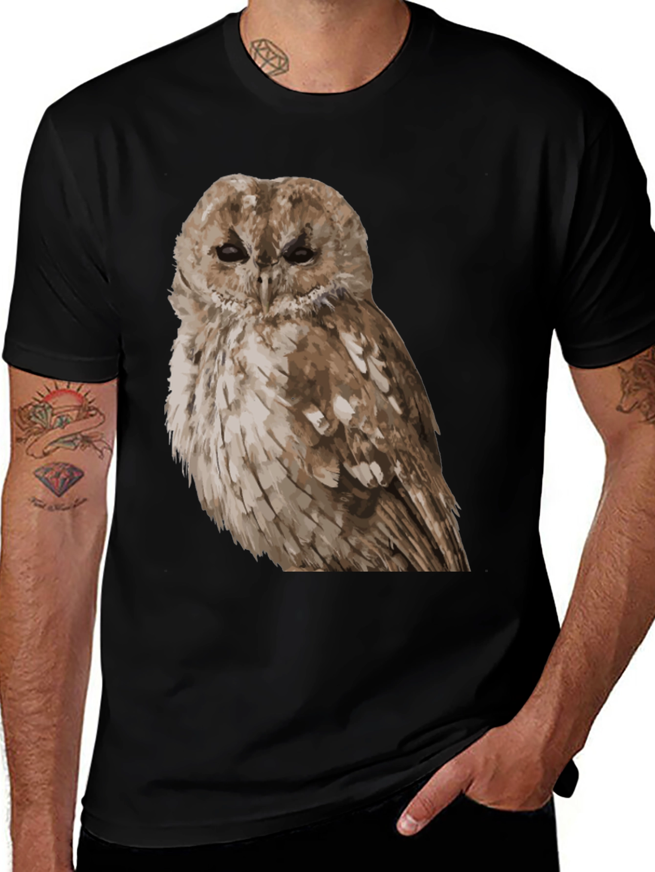 Owl Graphic Print T-Shirt