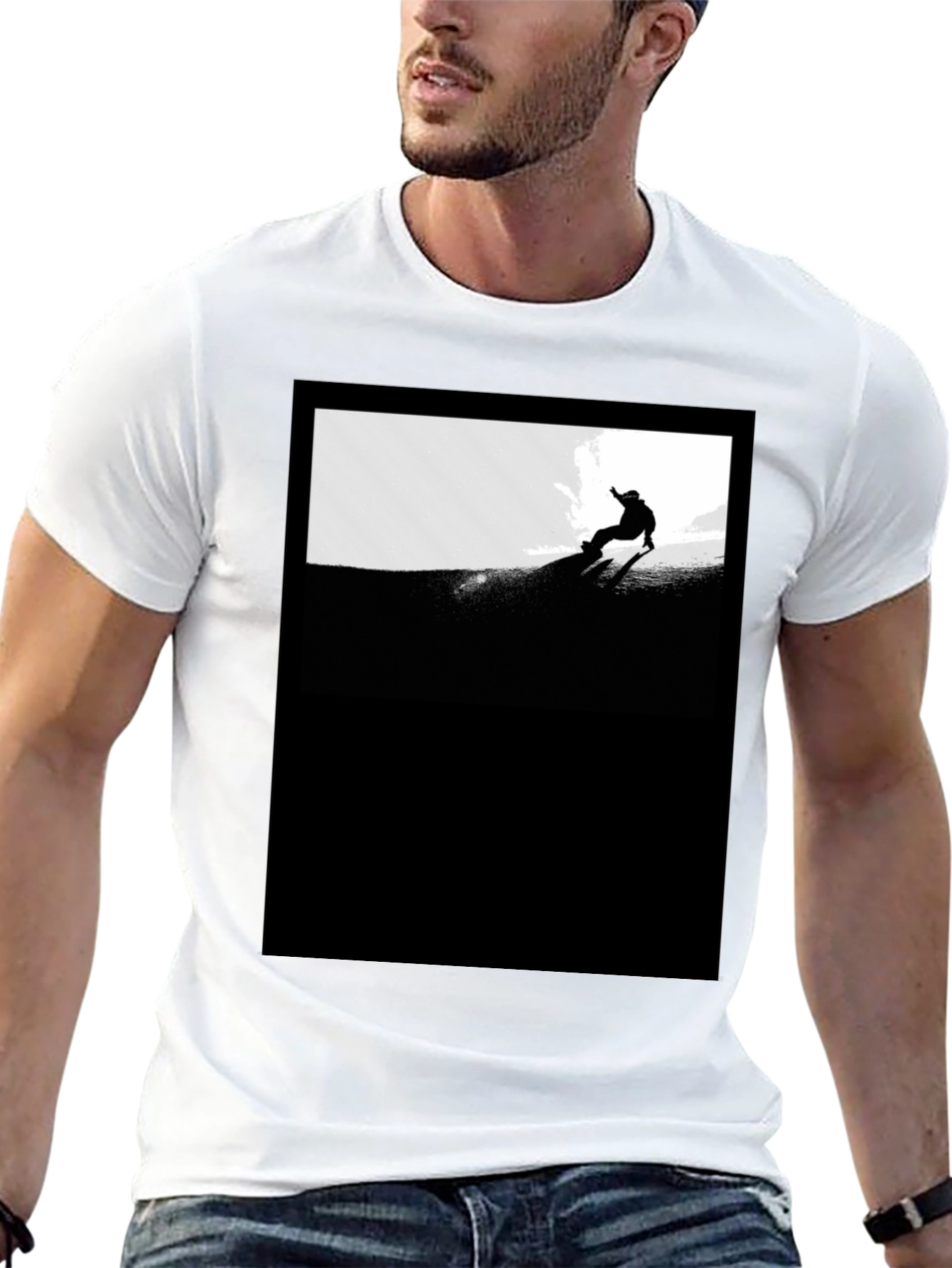 Black Snowboarder Graphic Tee - Stylish Unisex Fit