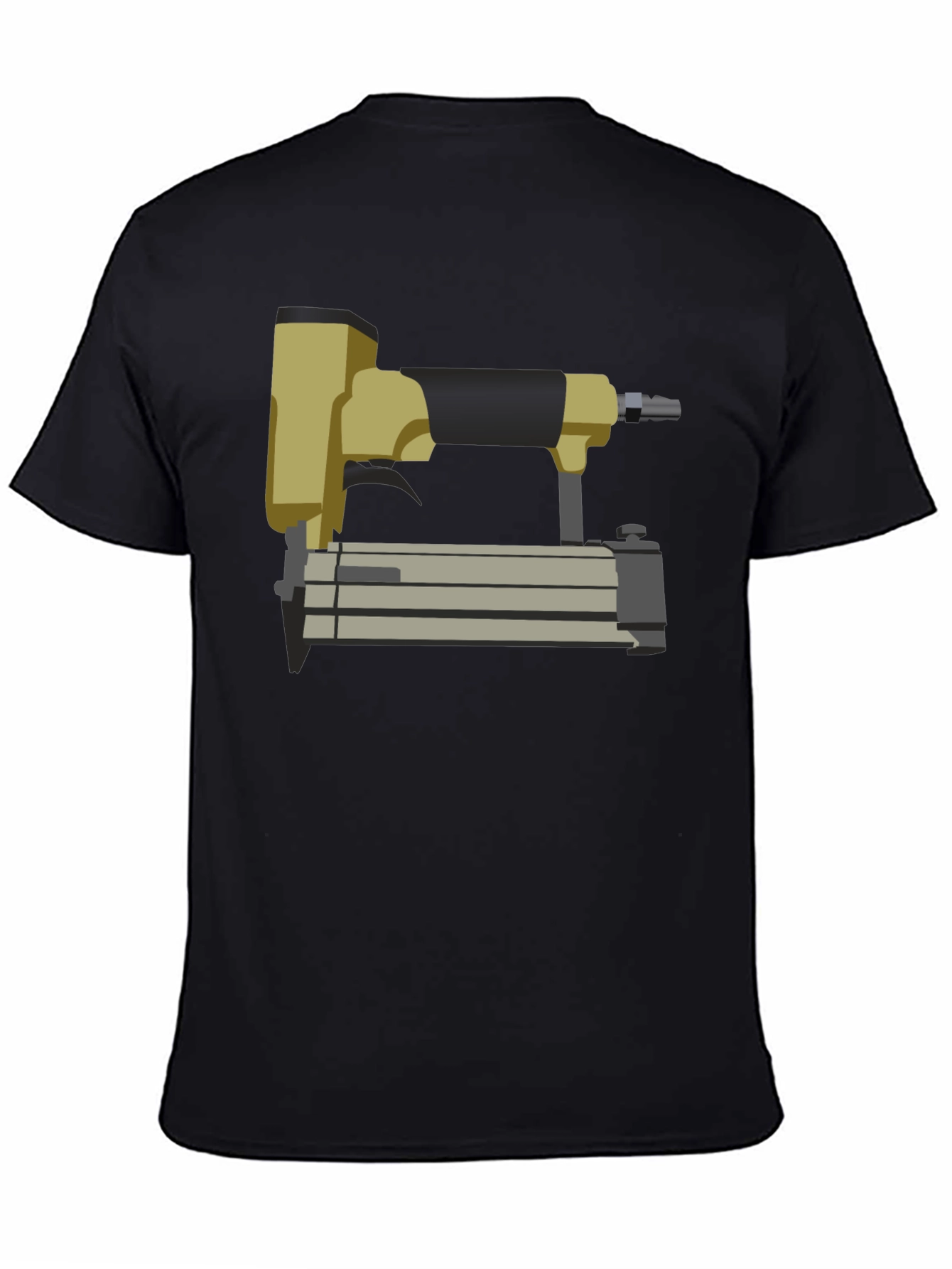 Nail Gun Graphic Tee - Black Cotton T-Shirt