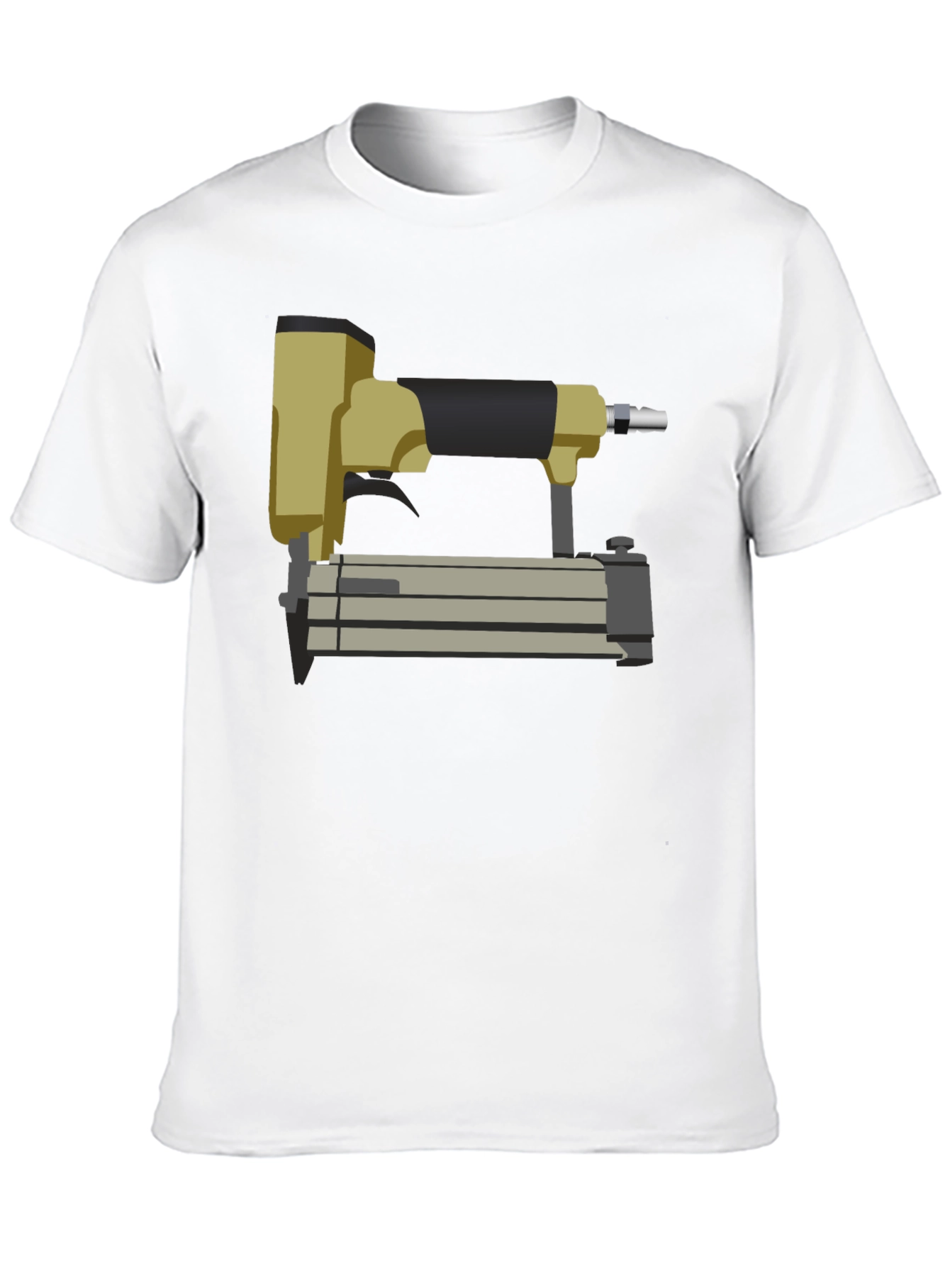Nail Gun Graphic Tee - Black Cotton T-Shirt