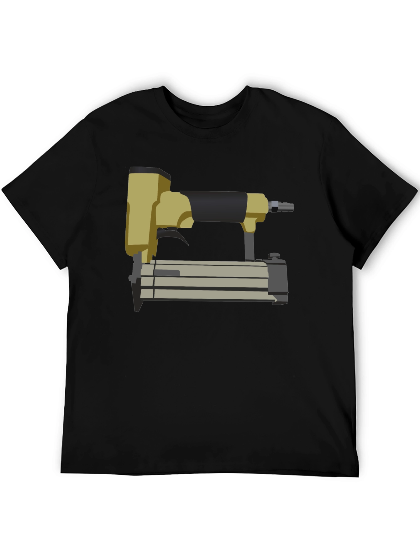 Nail Gun Graphic Tee - Black Cotton T-Shirt