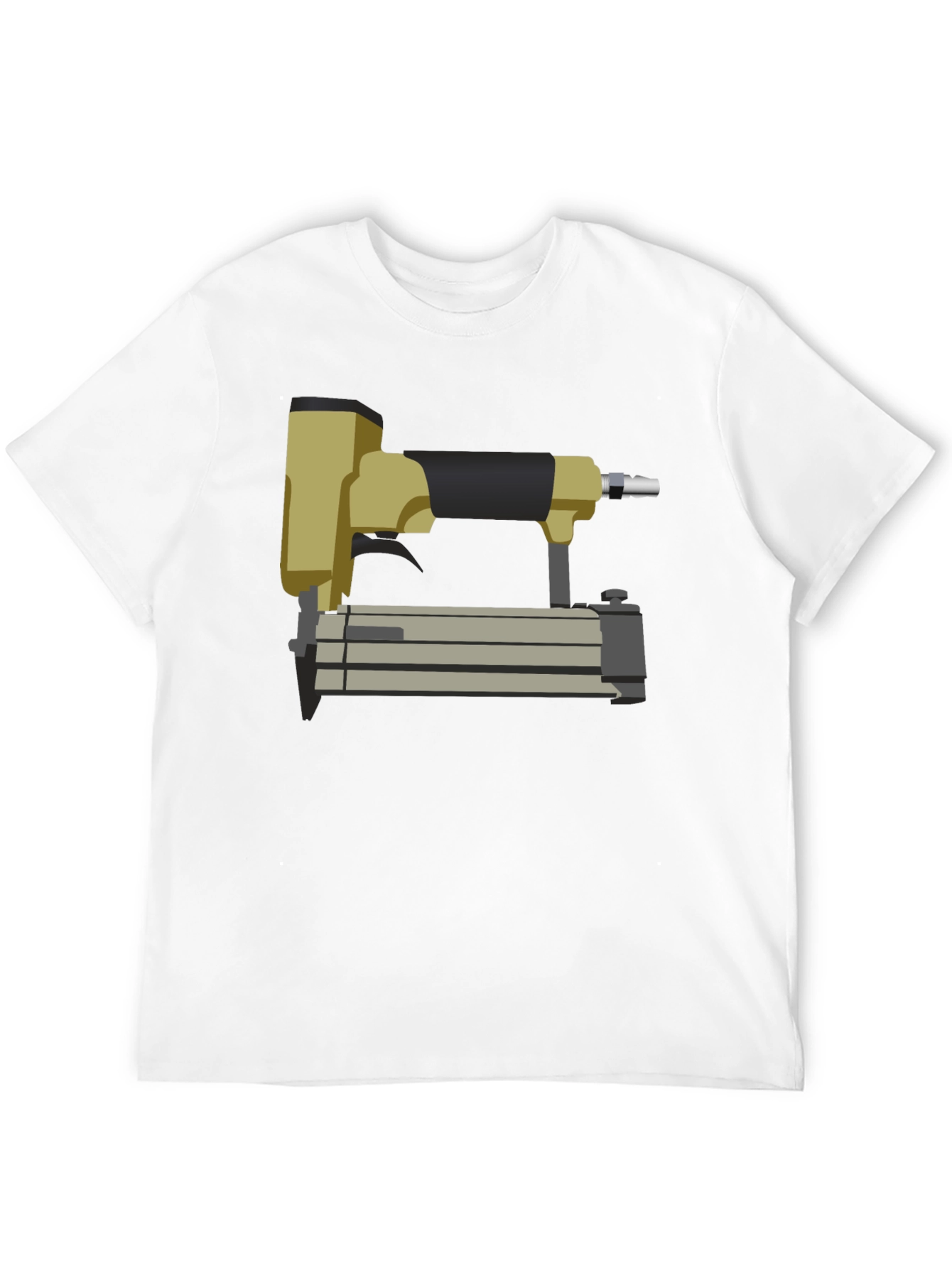 Nail Gun Graphic Tee - Black Cotton T-Shirt
