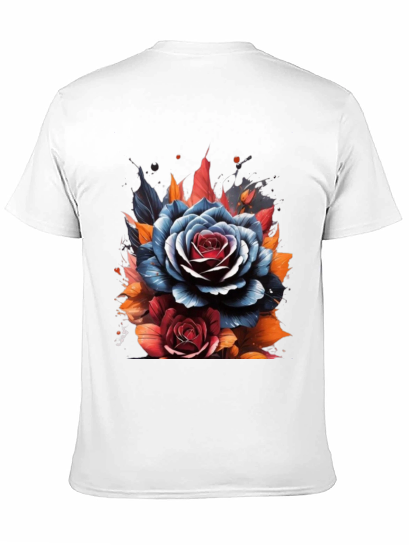 Floral Rose Graphic Tee - Unique Artistic Design