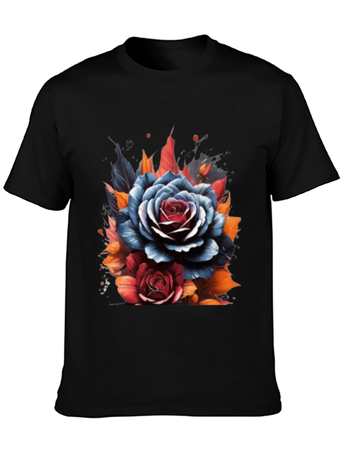 Floral Rose Graphic Tee - Unique Artistic Design