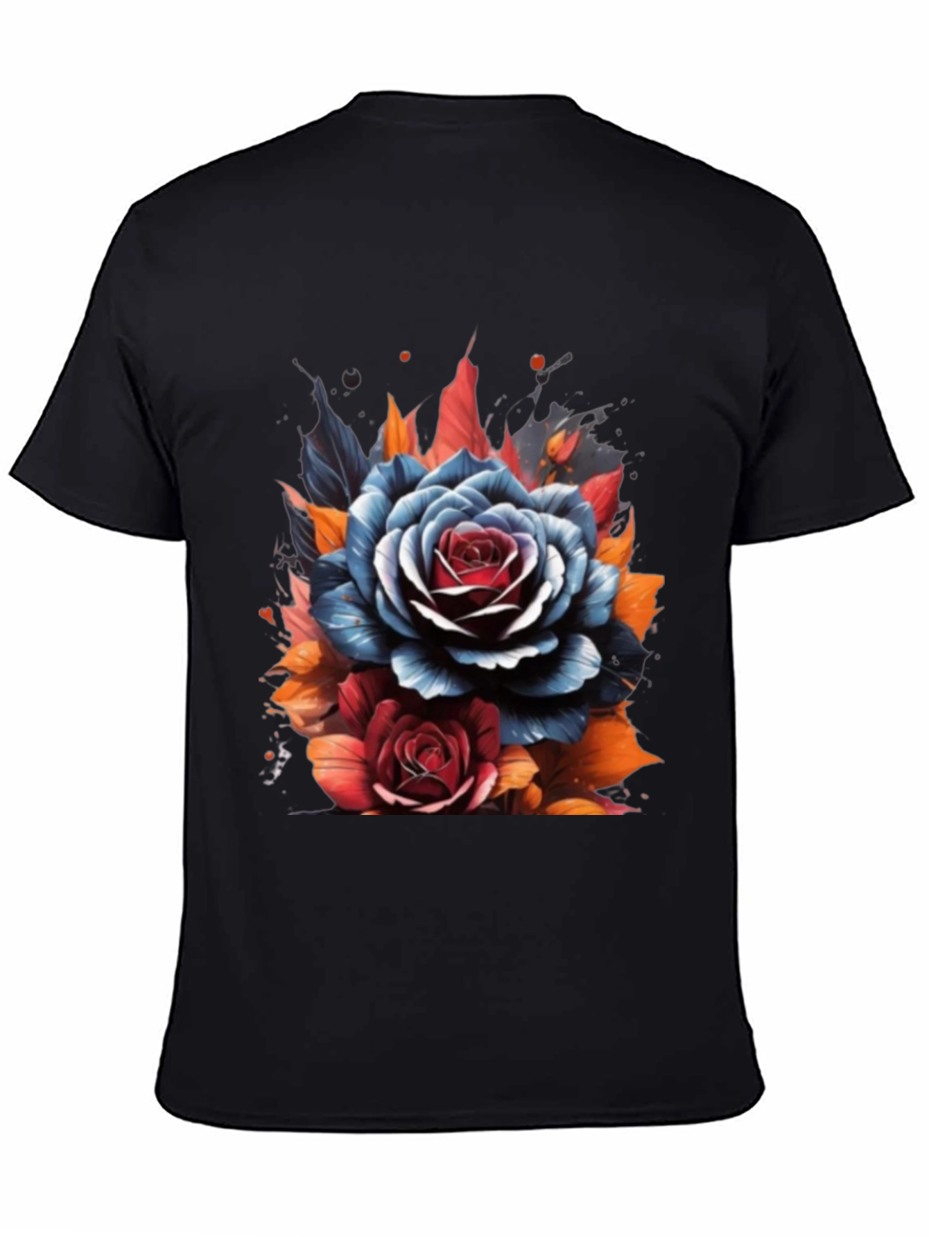 Floral Rose Graphic Tee - Unique Artistic Design