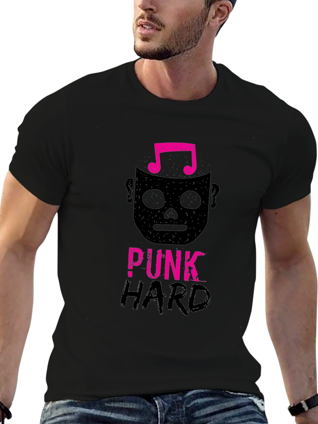 Punk Hard Graphic Tee - Black