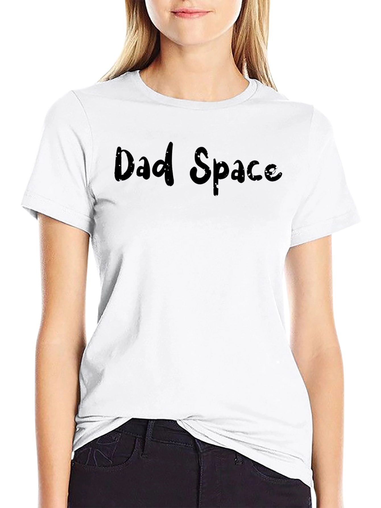 Dad Space Black Cotton T-Shirt
