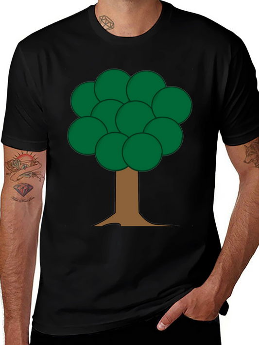 Cartoon Tree Graphic Black T-Shirt