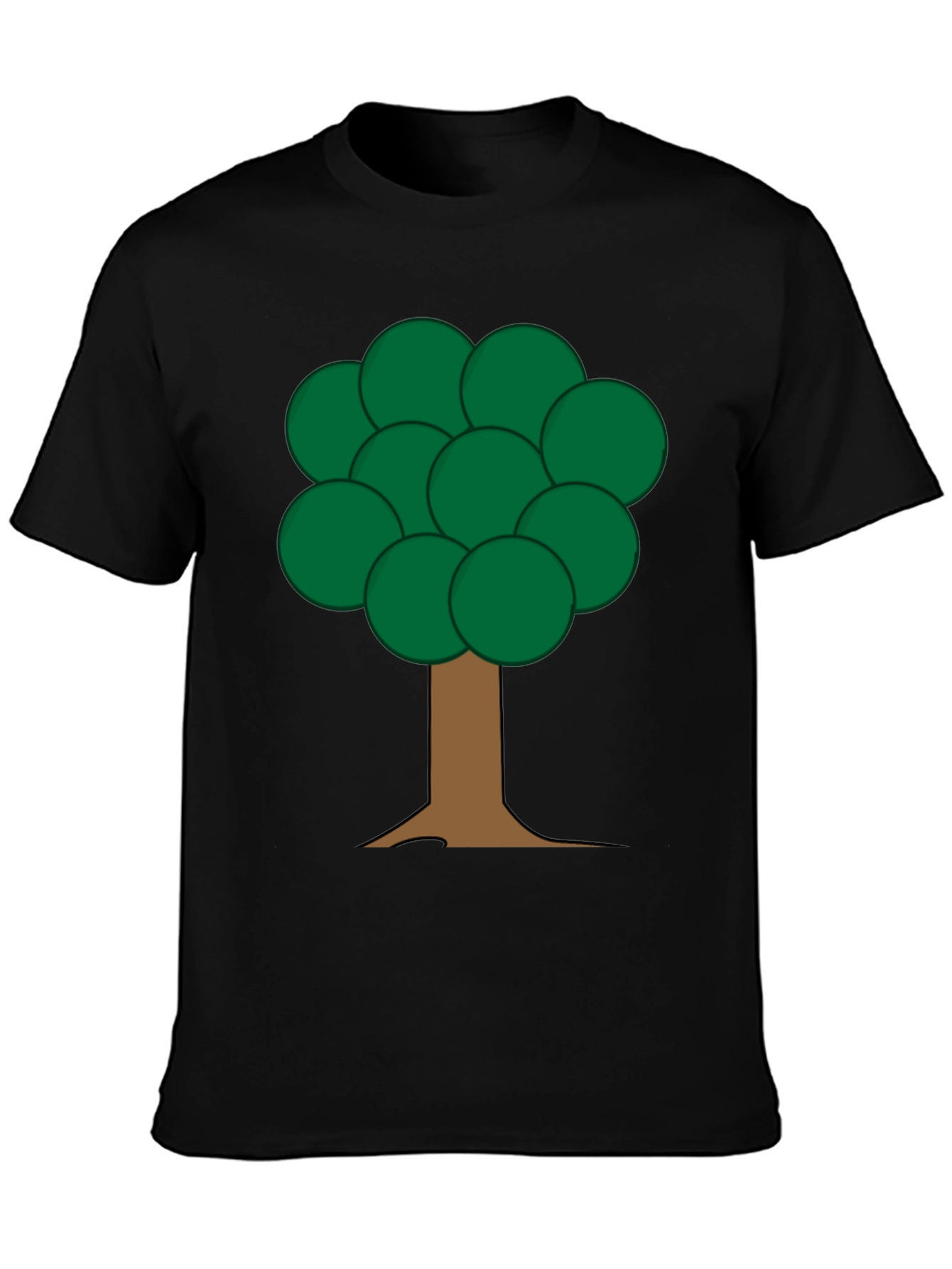 Cartoon Tree Graphic Black T-Shirt