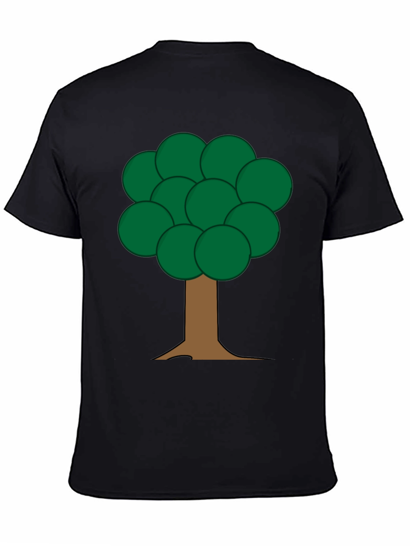 Cartoon Tree Graphic Black T-Shirt