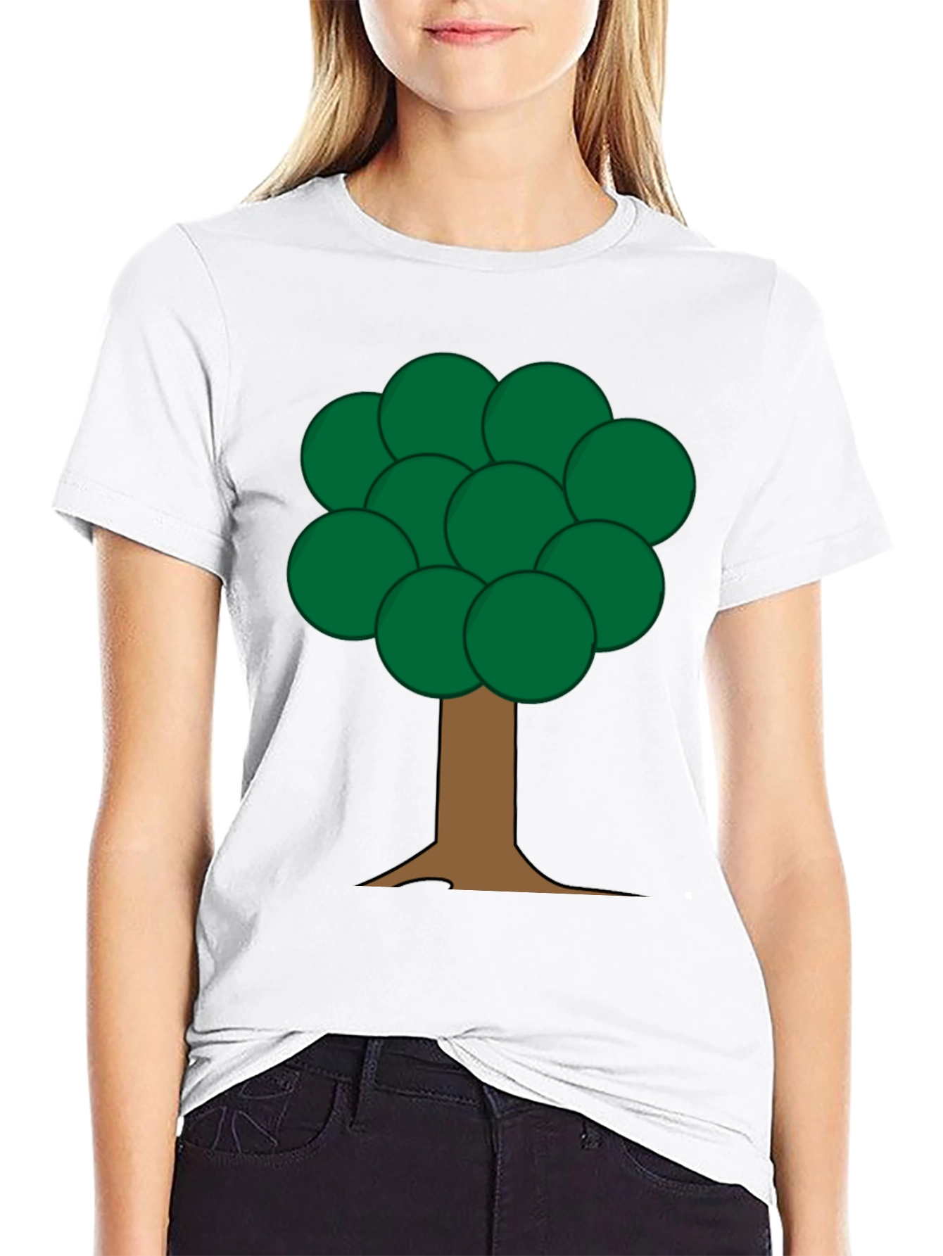 Cartoon Tree Graphic Black T-Shirt