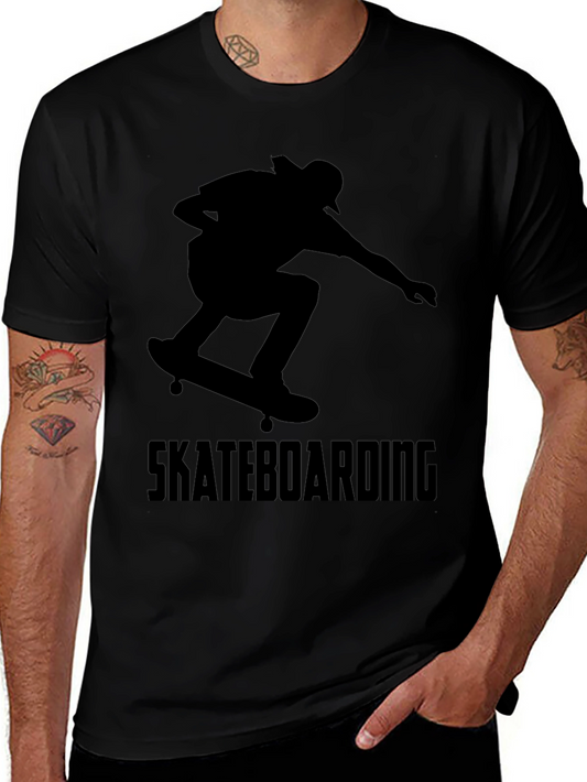 Skateboarding Graphic Tee - Black