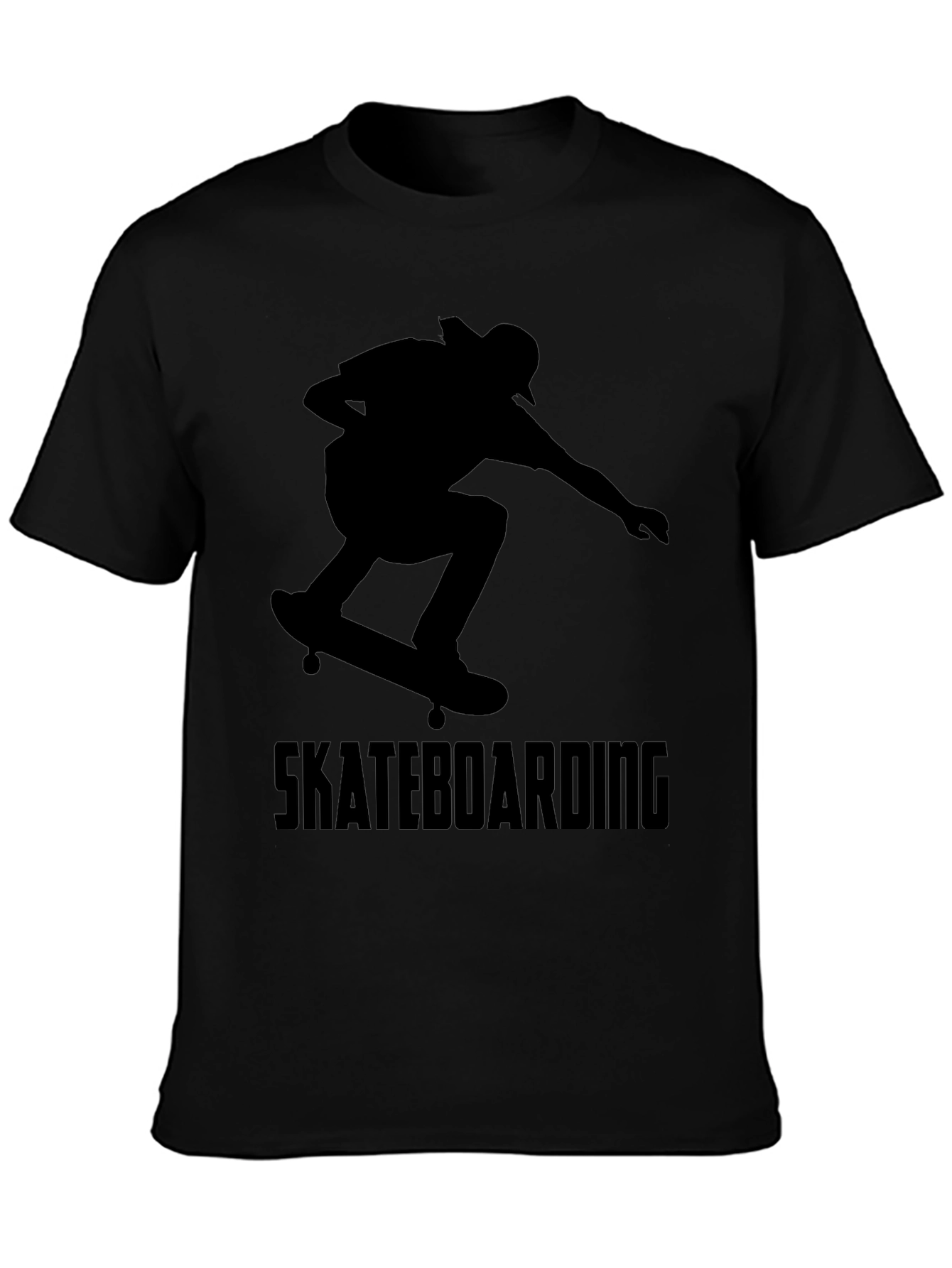 Skateboarding Graphic Tee - Black