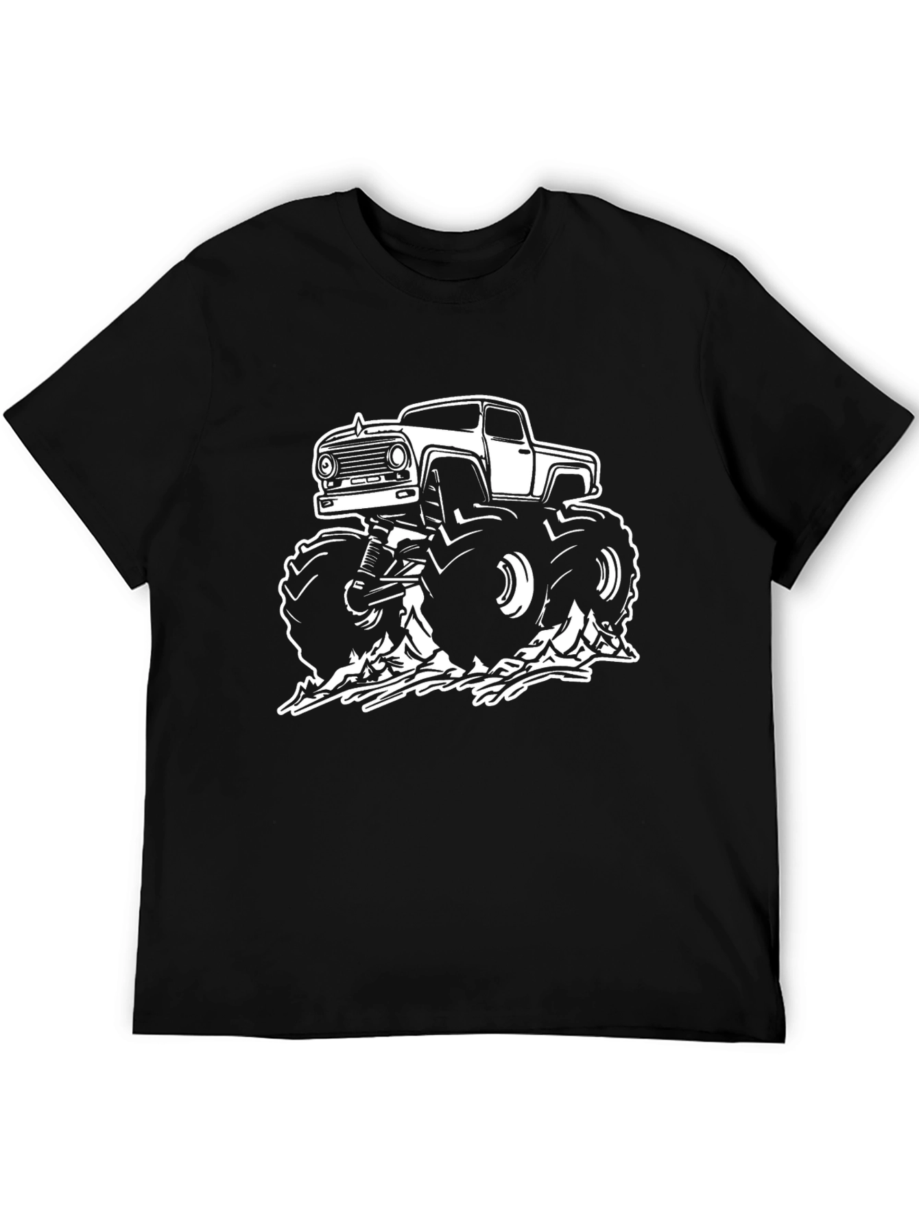 Monster Truck Graphic Tee - Black Cotton T-Shirt