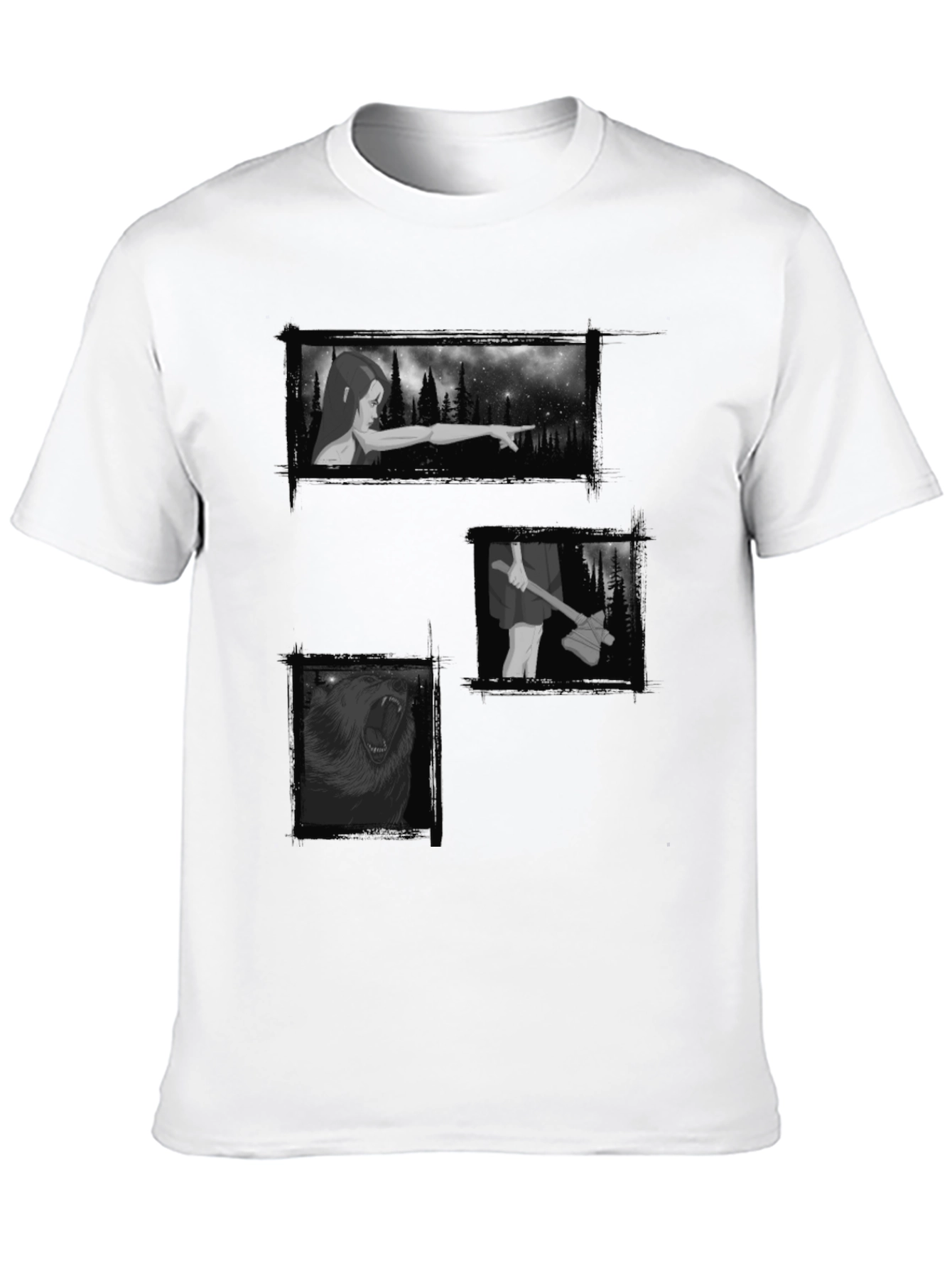 Mystic Black Graphic Tee - Forest Scenes