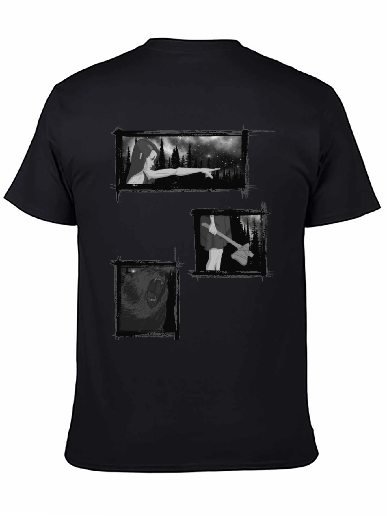 Mystic Black Graphic Tee - Forest Scenes
