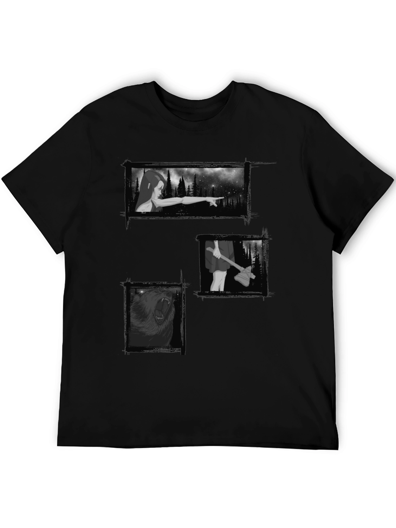 Mystic Black Graphic Tee - Forest Scenes