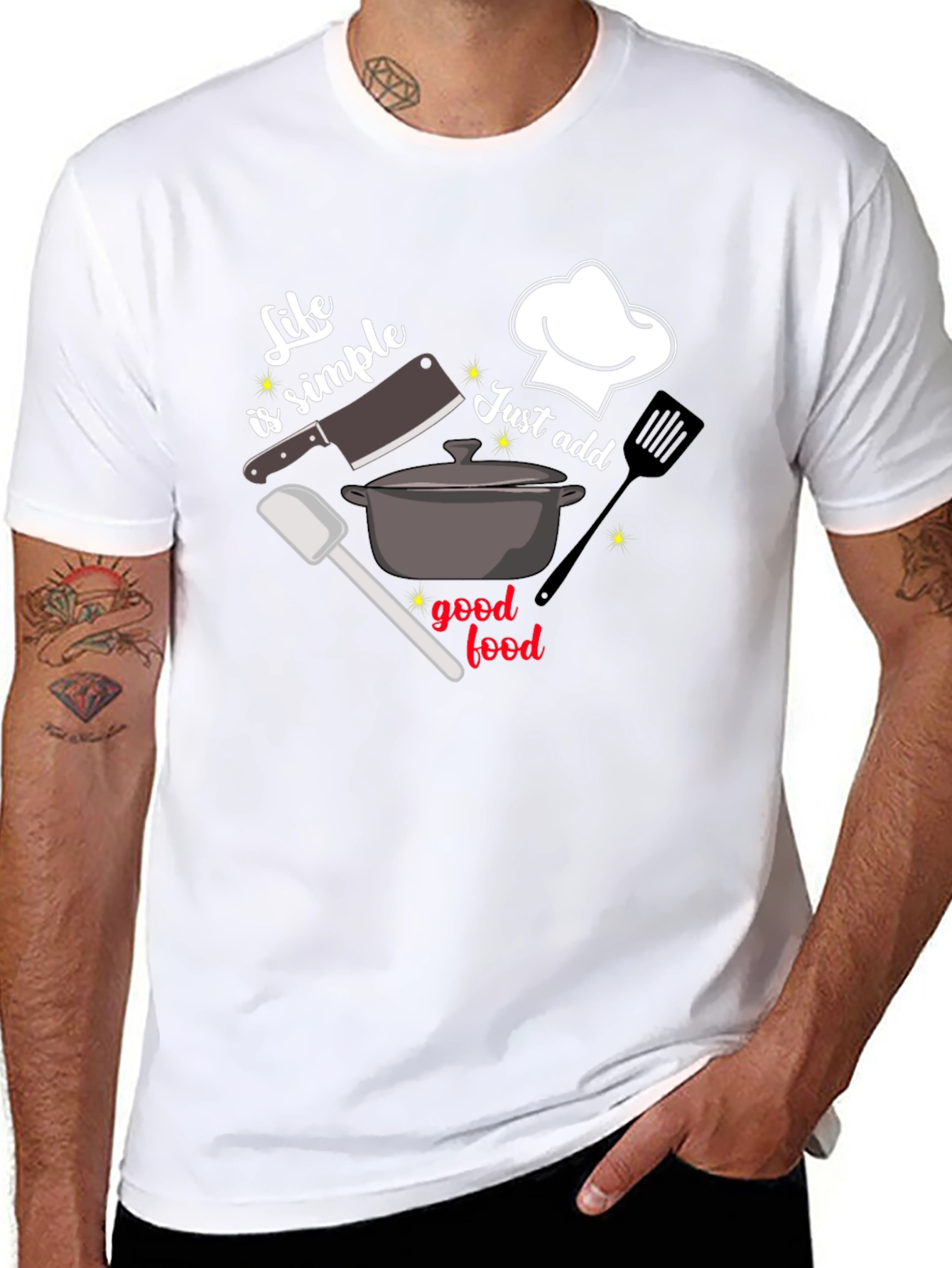 Life Is Simple Just Add Good Food T-Shirt