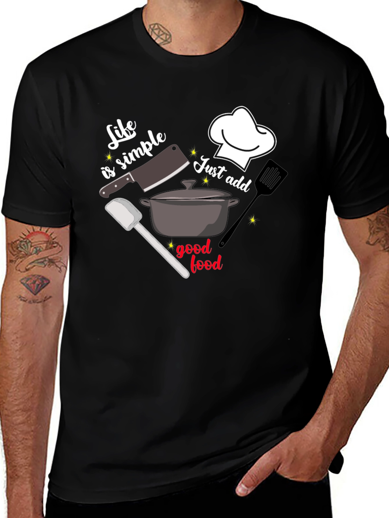 Life Is Simple Just Add Good Food T-Shirt