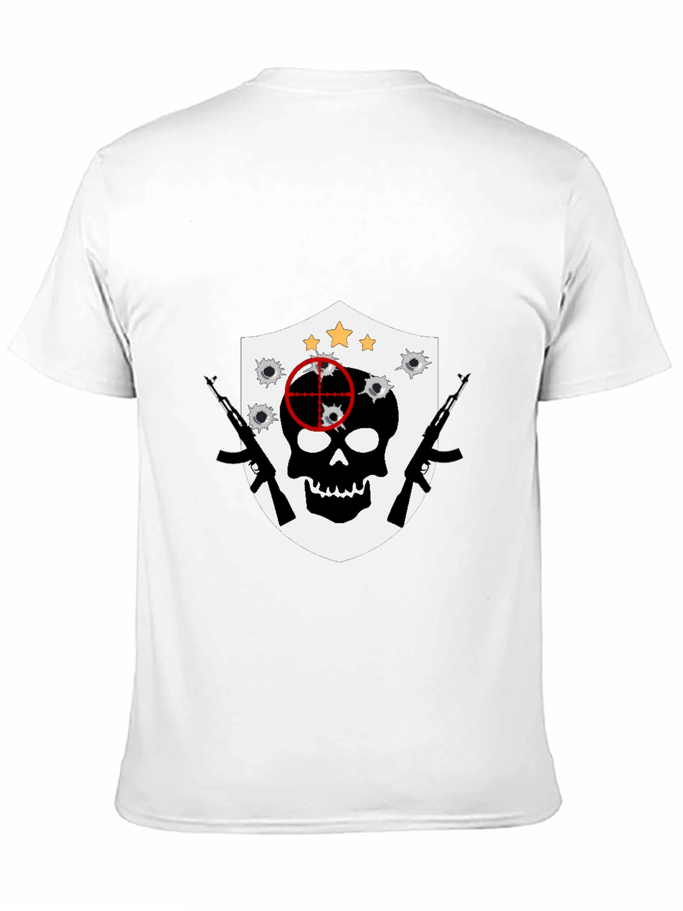 Skull Target Shield Graphic T-Shirt - Black