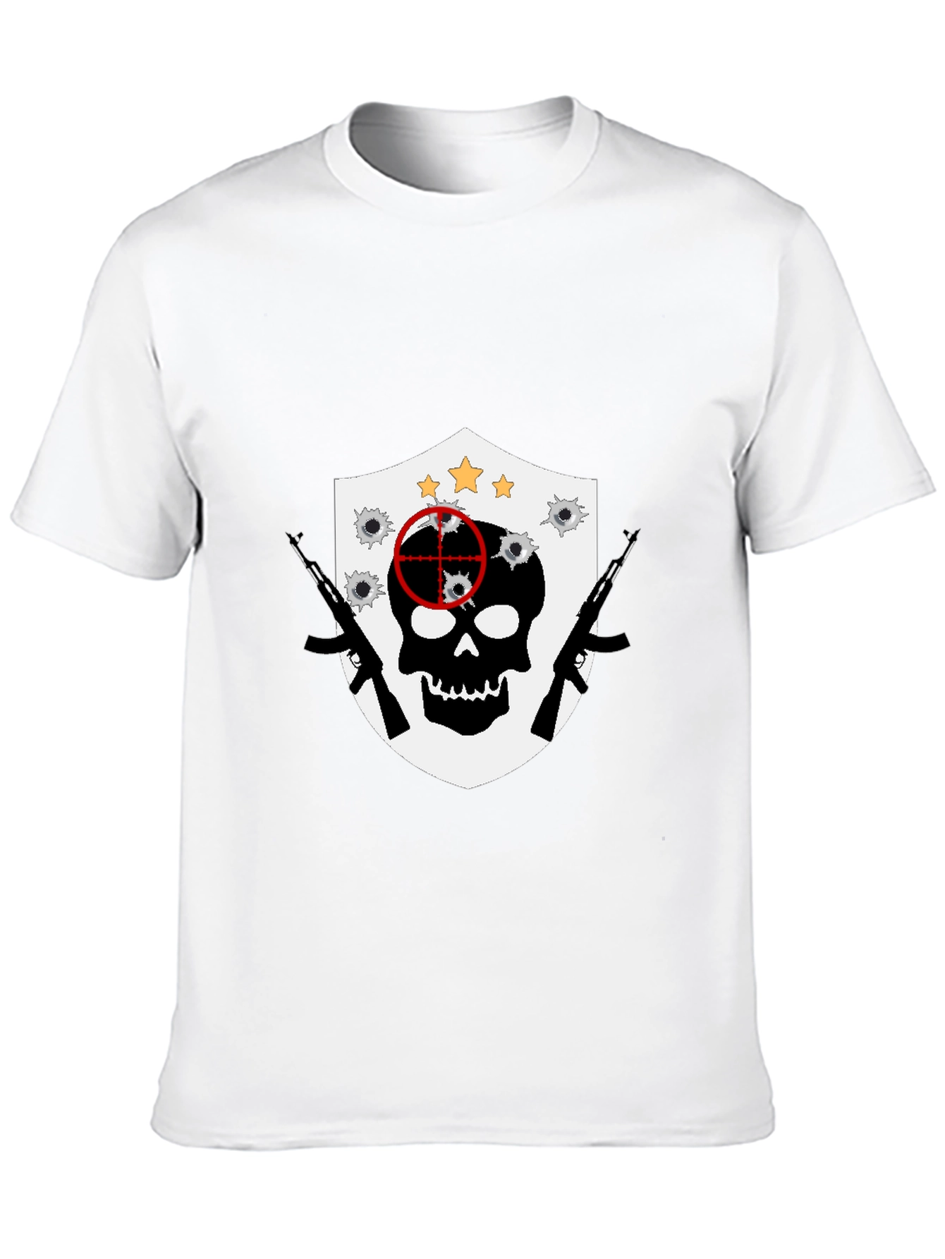 Skull Target Shield Graphic T-Shirt - Black