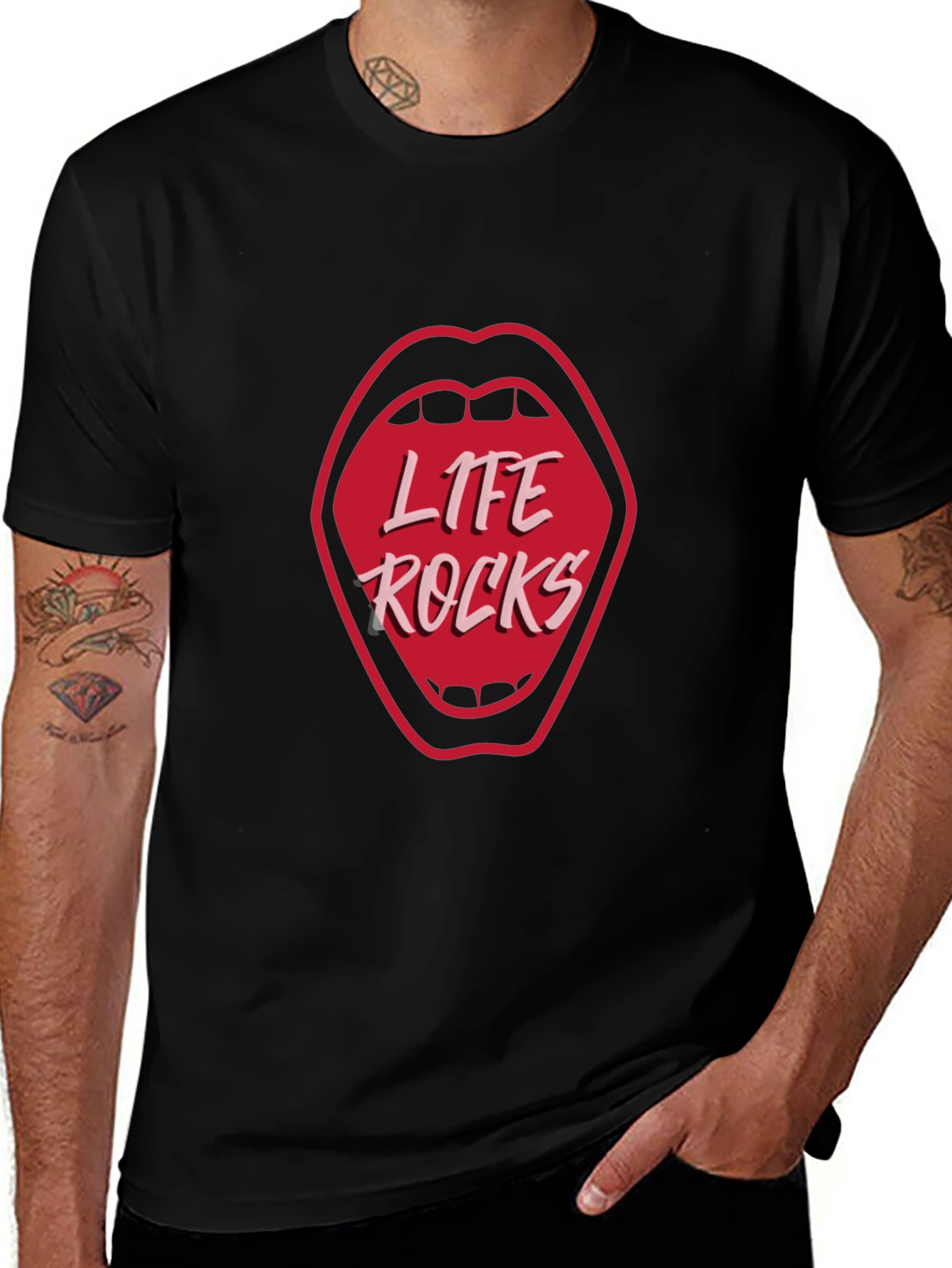 Life Rocks Graphic Tee - Black