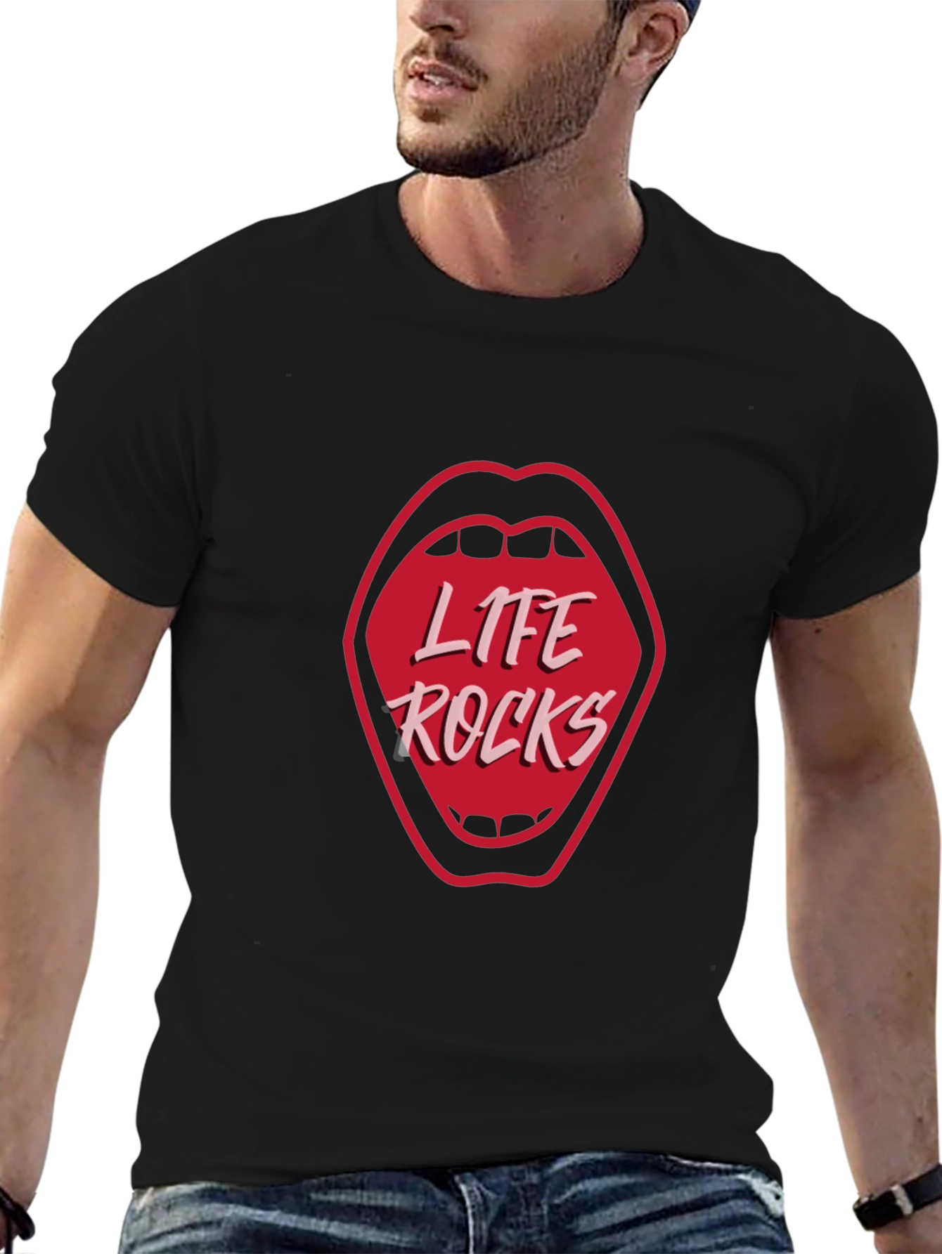 Life Rocks Graphic Tee - Black
