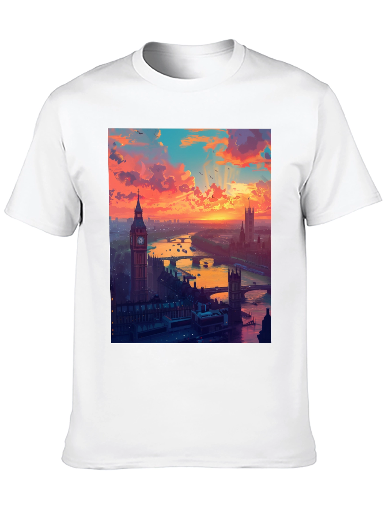London Sunset Graphic Tee - Stylish Black T-Shirt