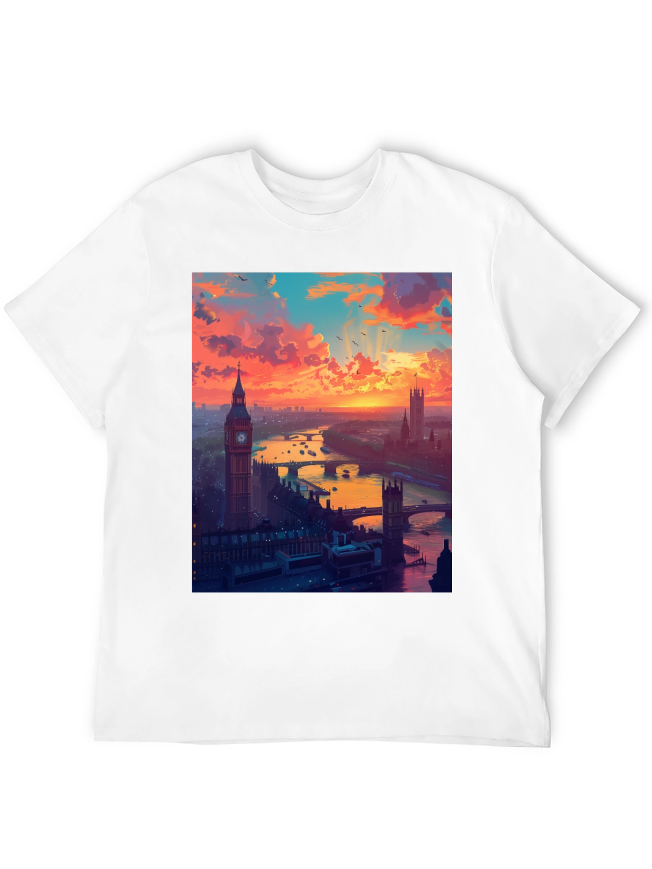 London Sunset Graphic Tee - Stylish Black T-Shirt