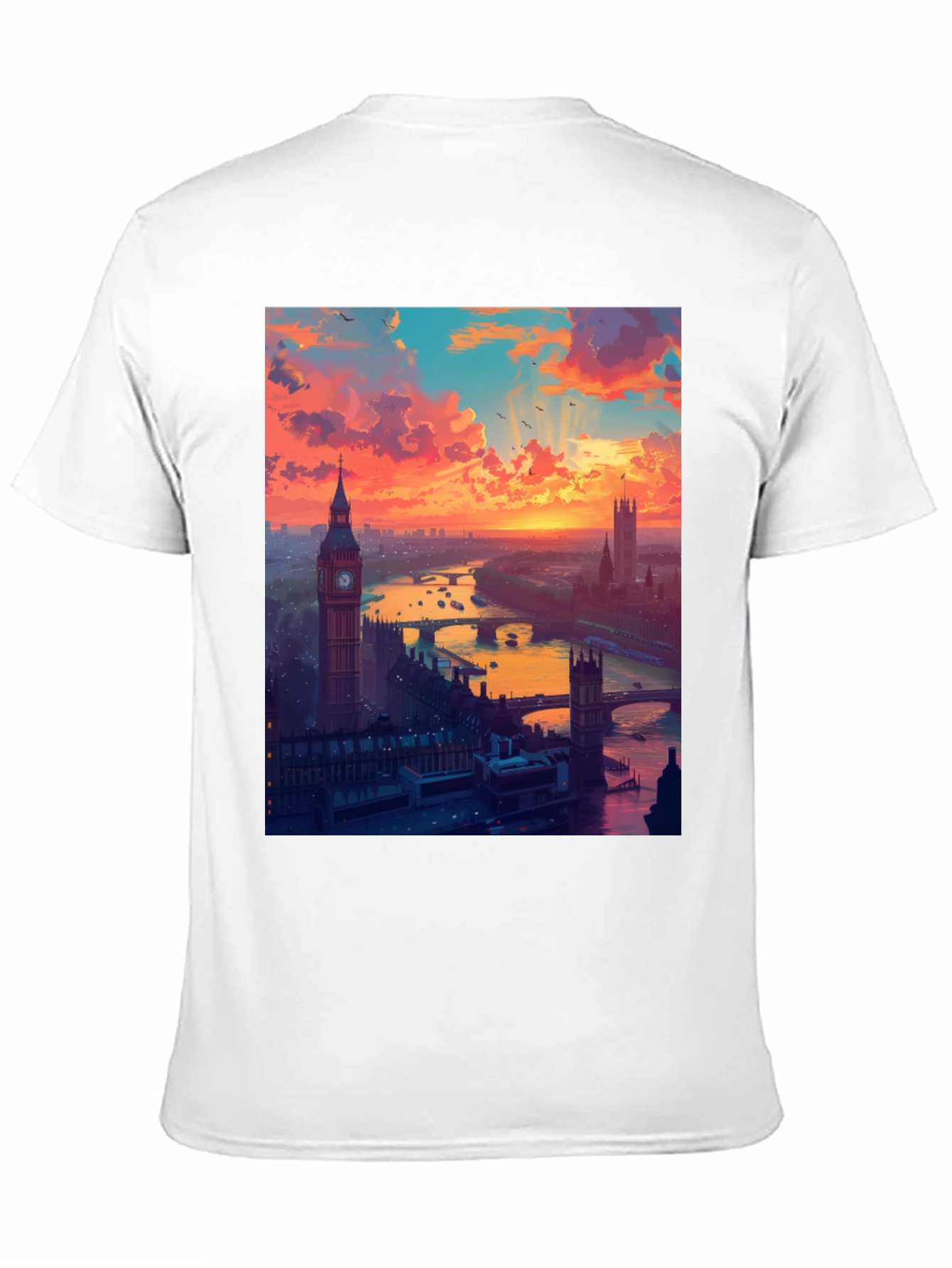 London Sunset Graphic Tee - Stylish Black T-Shirt