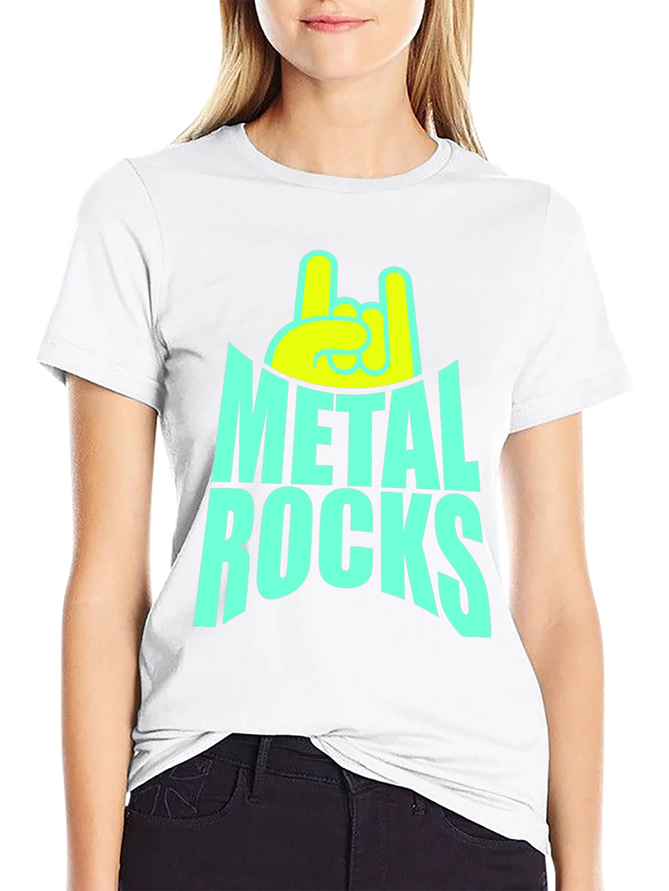 Metal Rocks Graphic Tee - Black Cotton T-Shirt