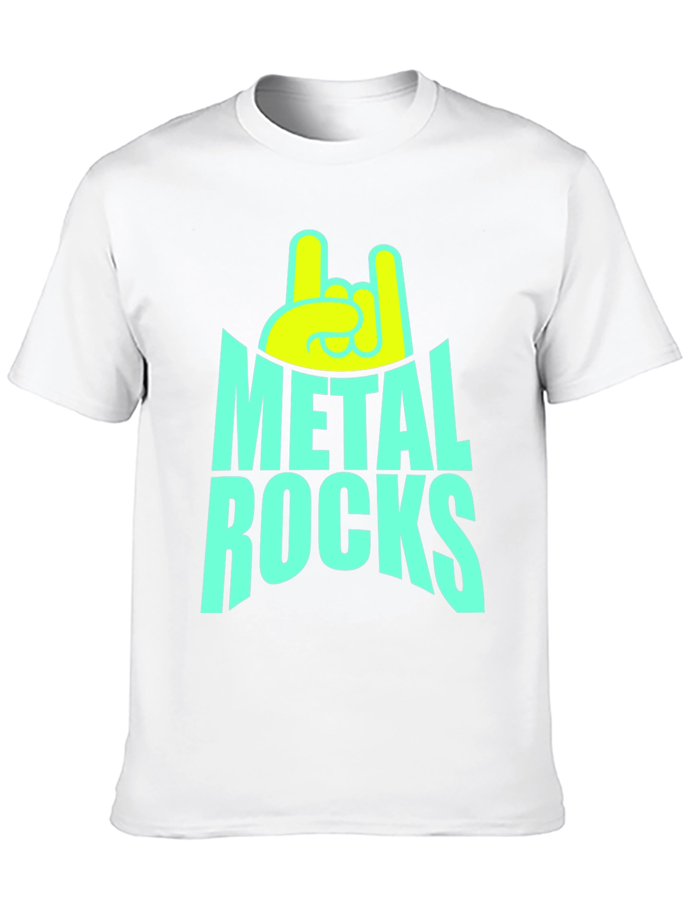 Metal Rocks Graphic Tee - Black Cotton T-Shirt