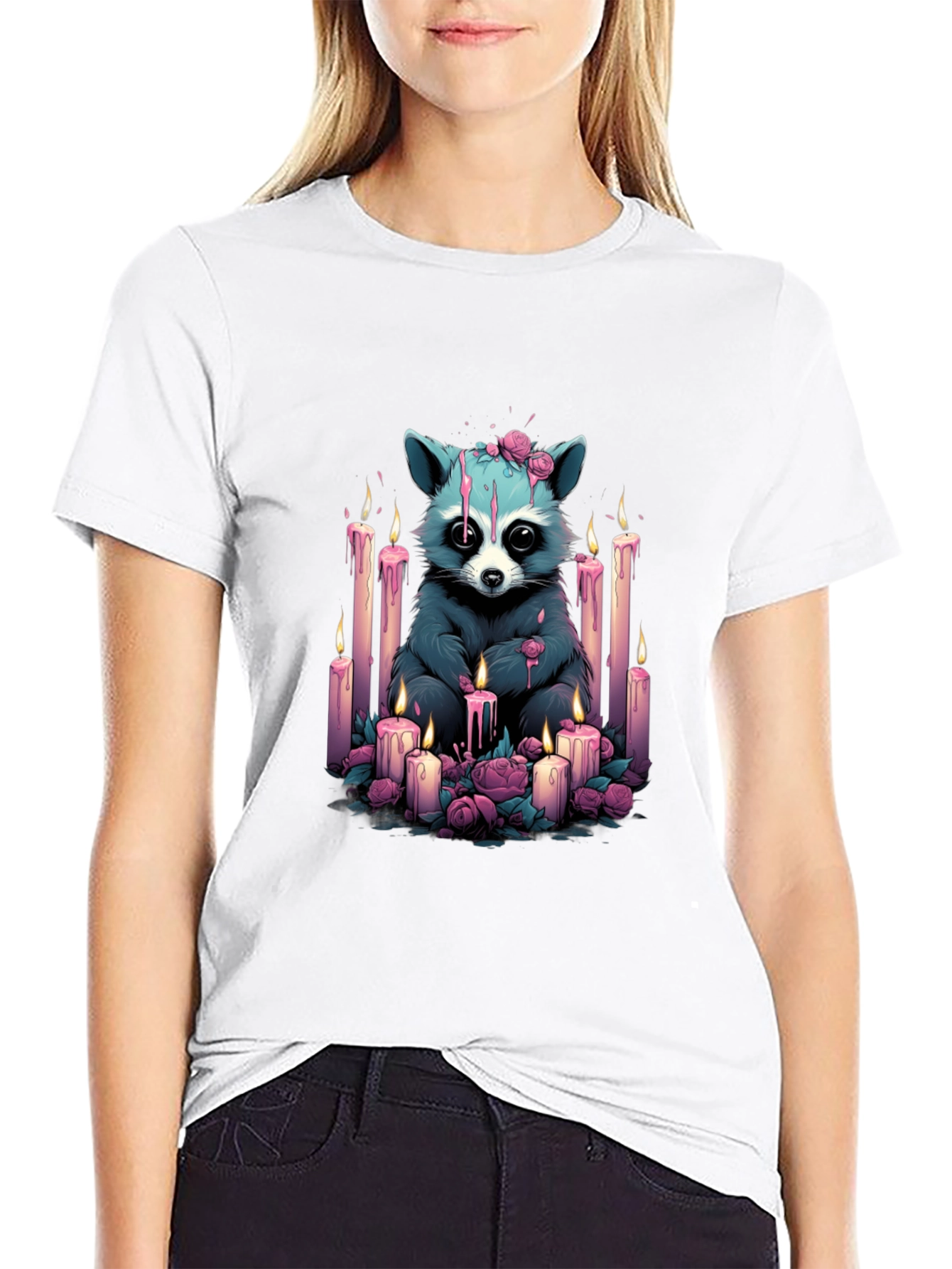 Raccoon Candlelight Graphic Tee