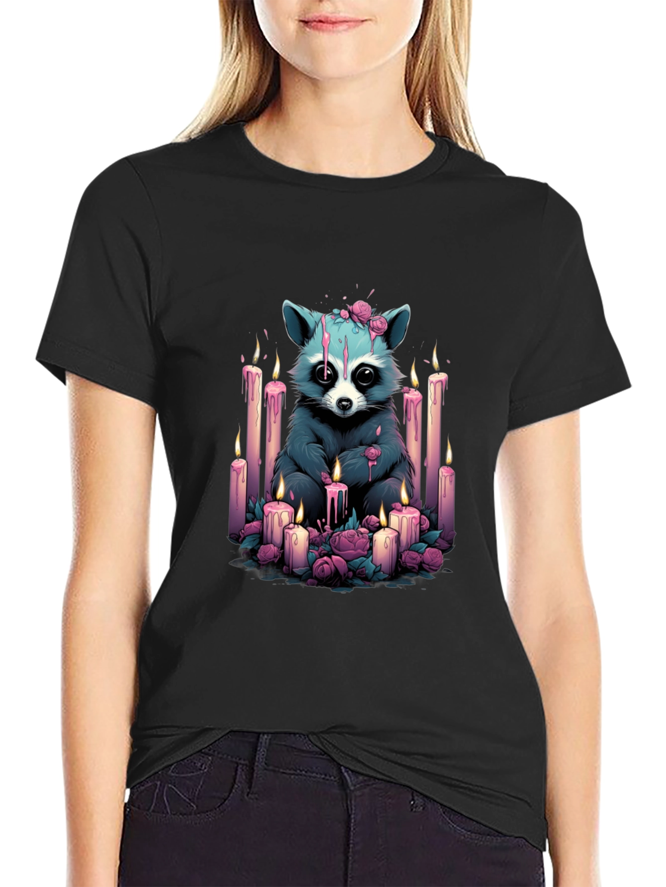 Raccoon Candlelight Graphic Tee