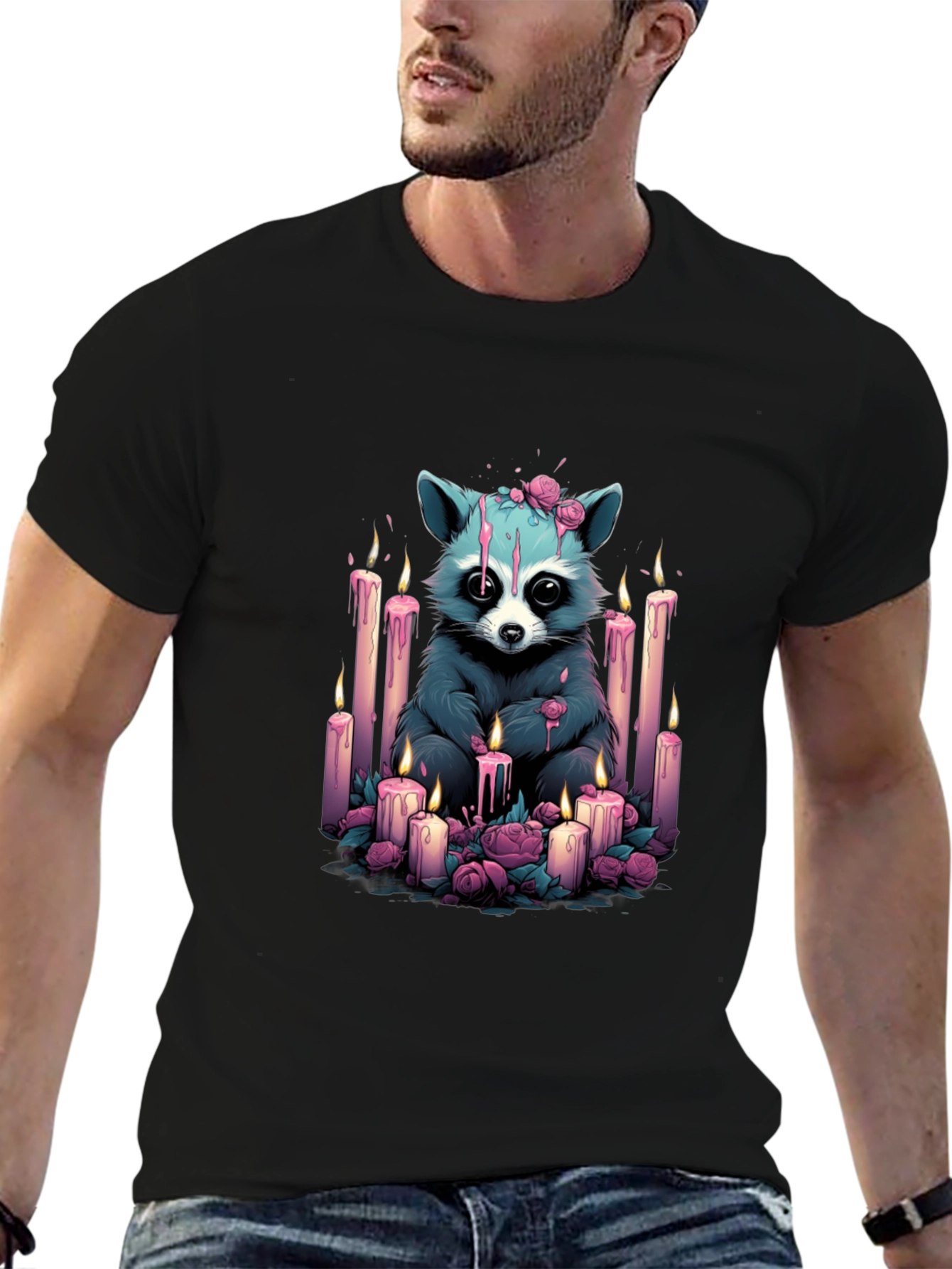 Raccoon Candlelight Graphic Tee