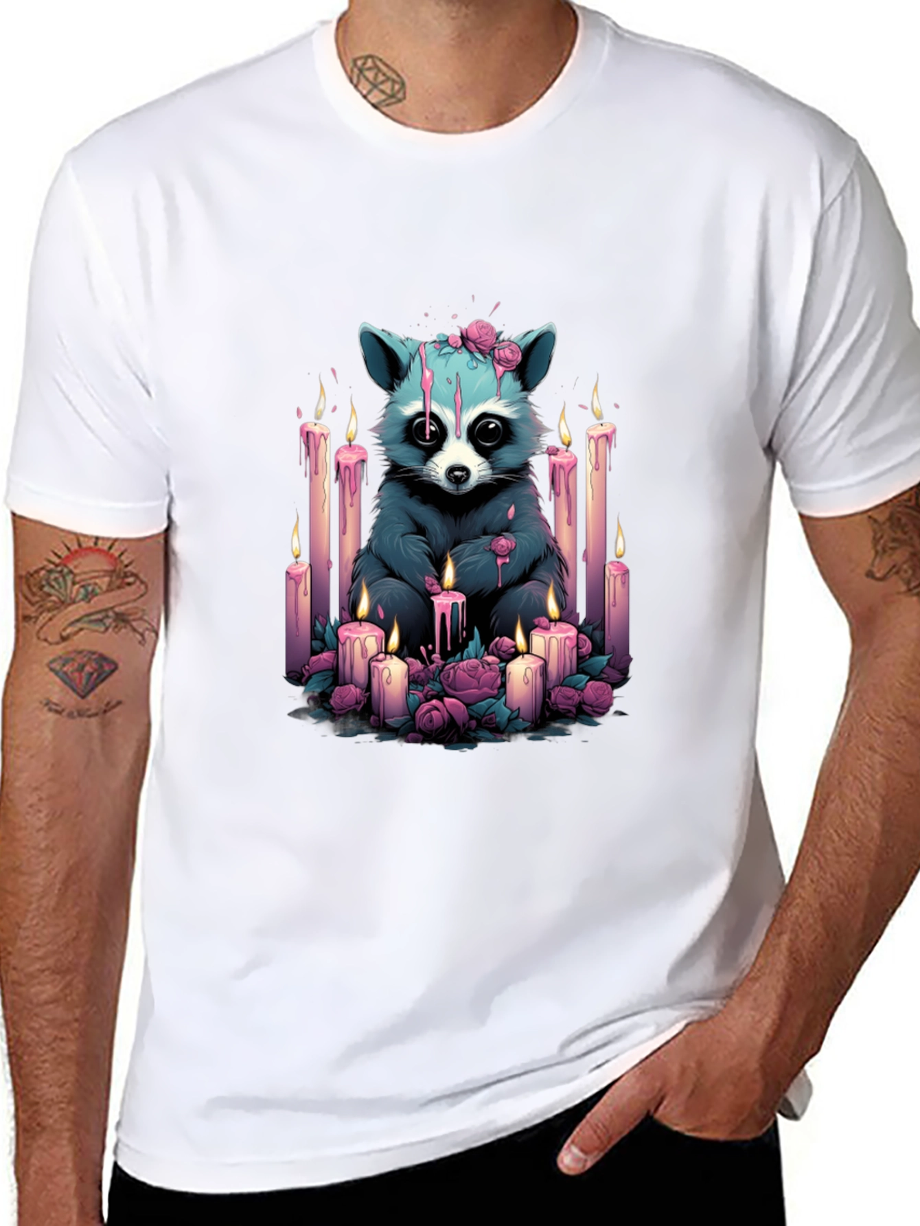 Raccoon Candlelight Graphic Tee
