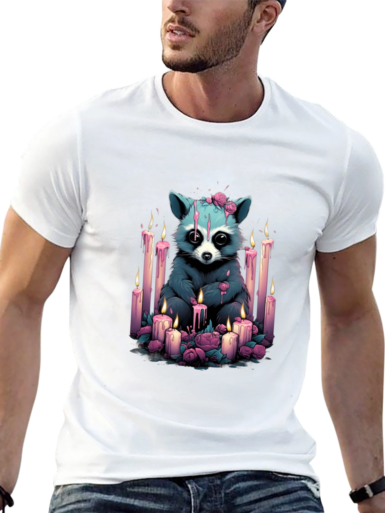 Raccoon Candlelight Graphic Tee