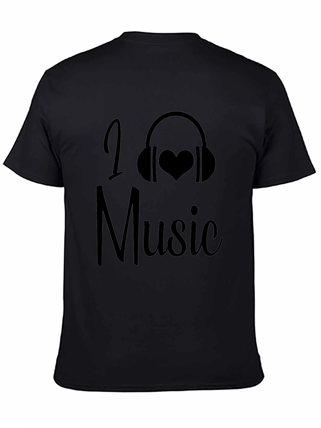 I Love Music Graphic Tee - Black