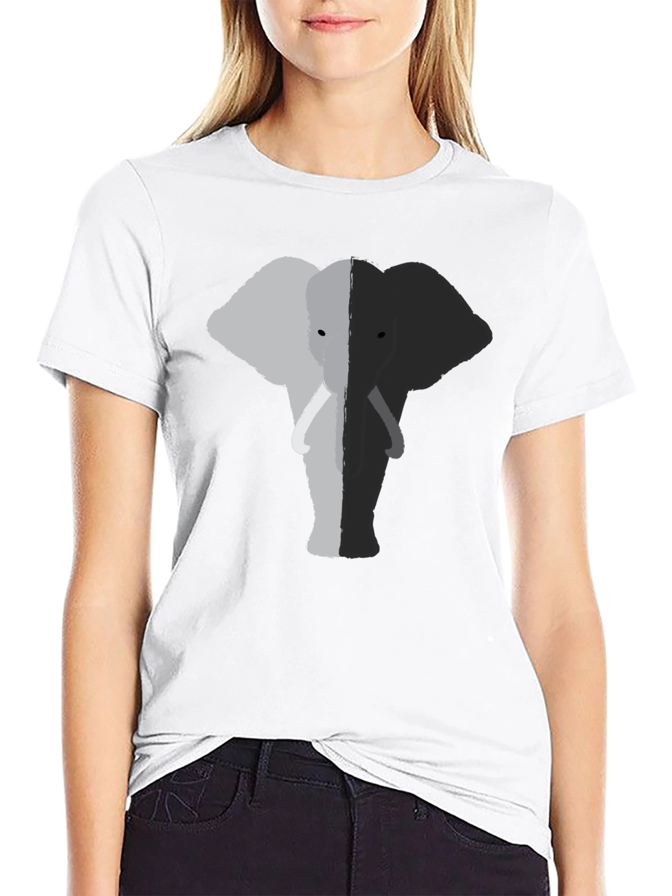 Elephant Graphic Tee - Black Cotton Comfort