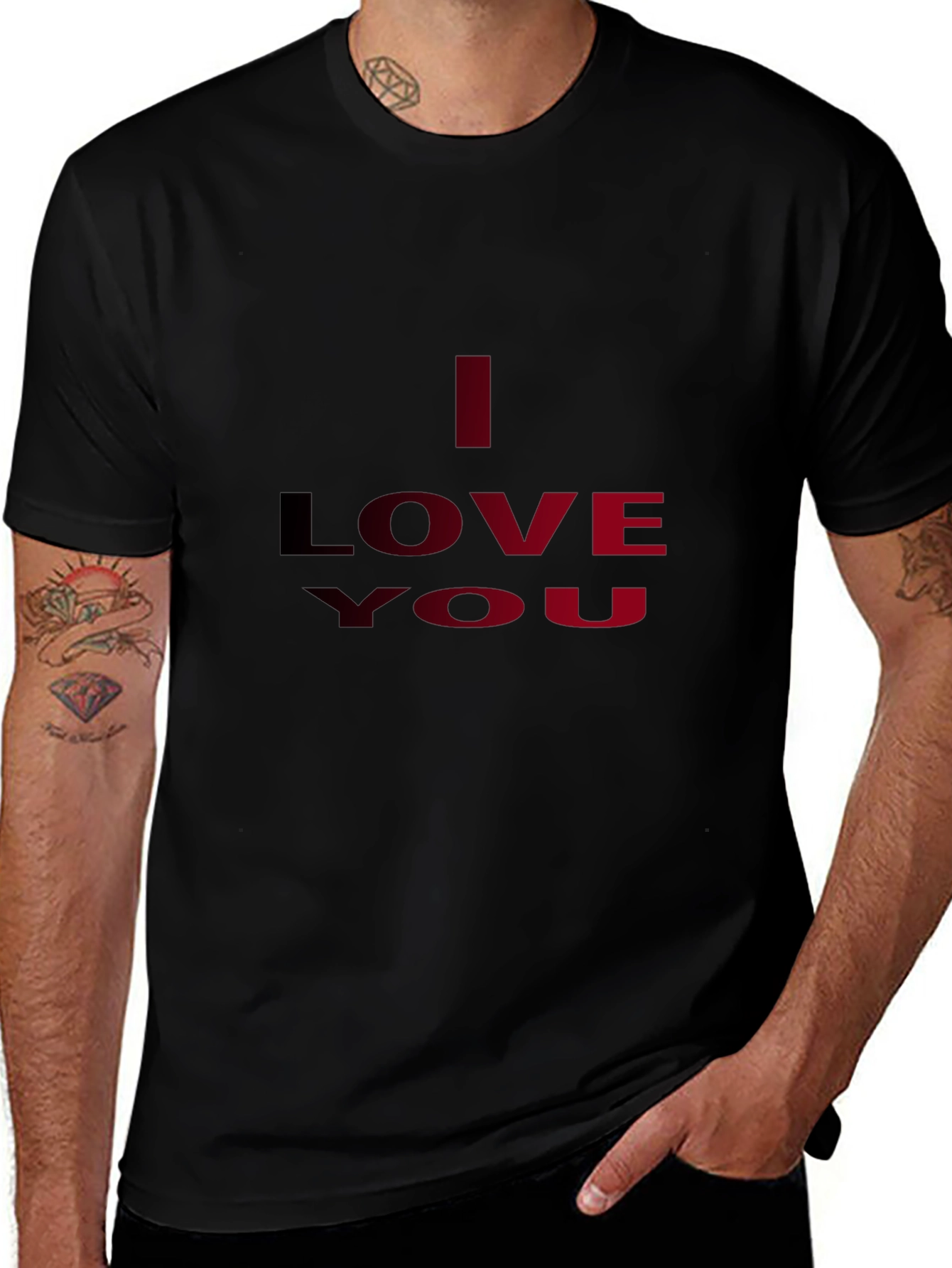 I Love You Graphic Tee - Black Casual T-Shirt