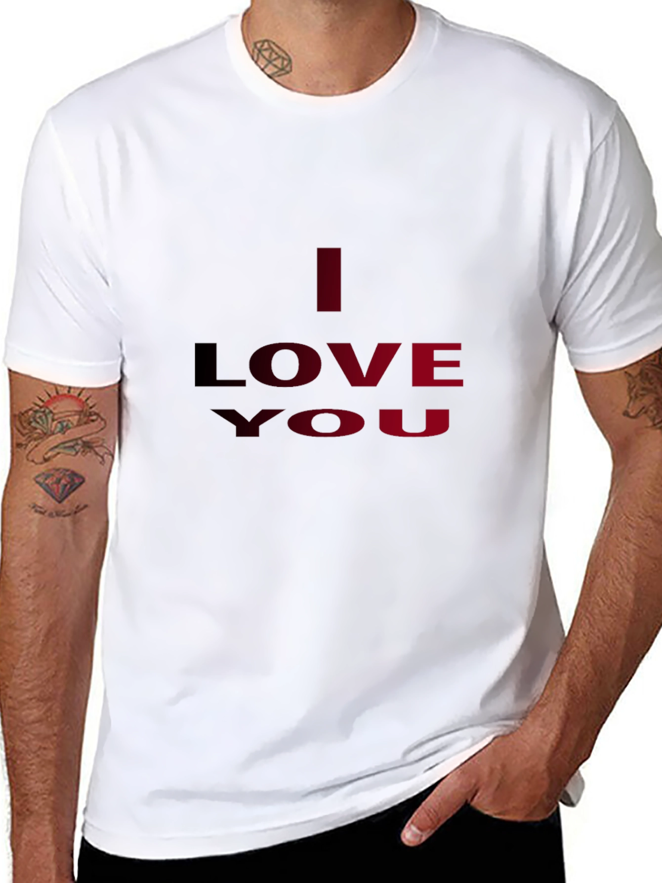 I Love You Graphic Tee - Black Casual T-Shirt
