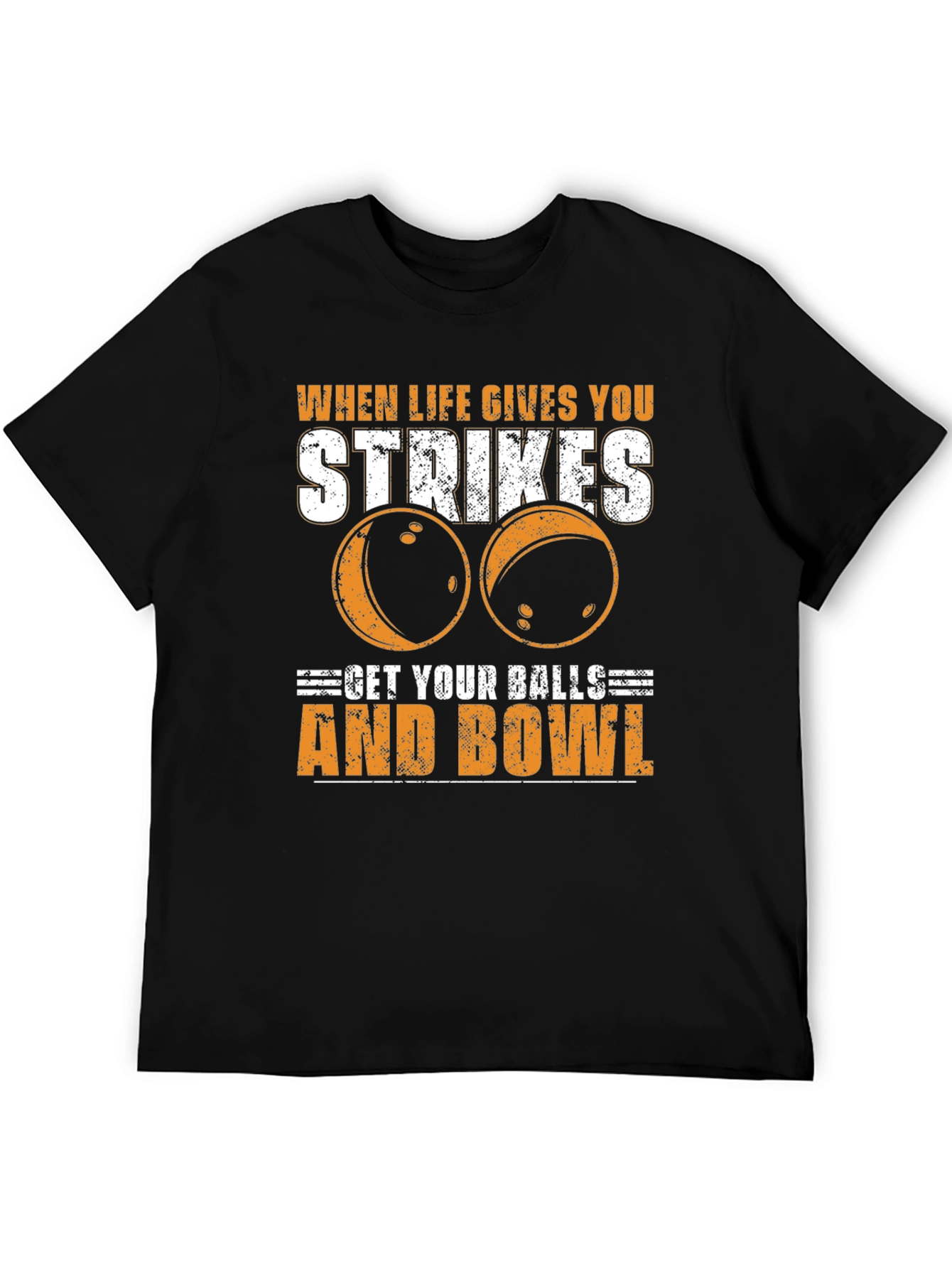 Bowling Strikes T-Shirt - Get Your Balls and Bowl