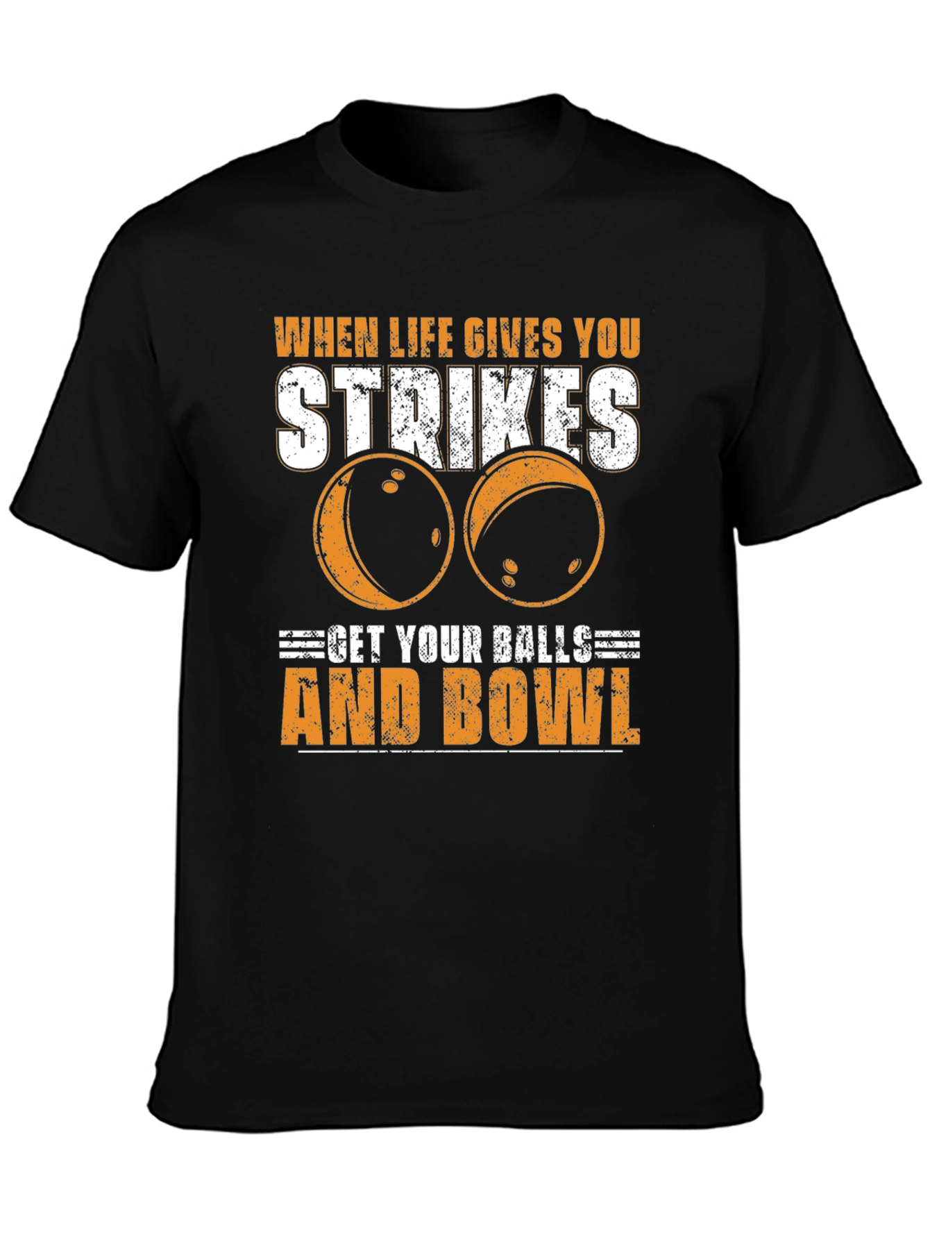 Bowling Strikes T-Shirt - Get Your Balls and Bowl