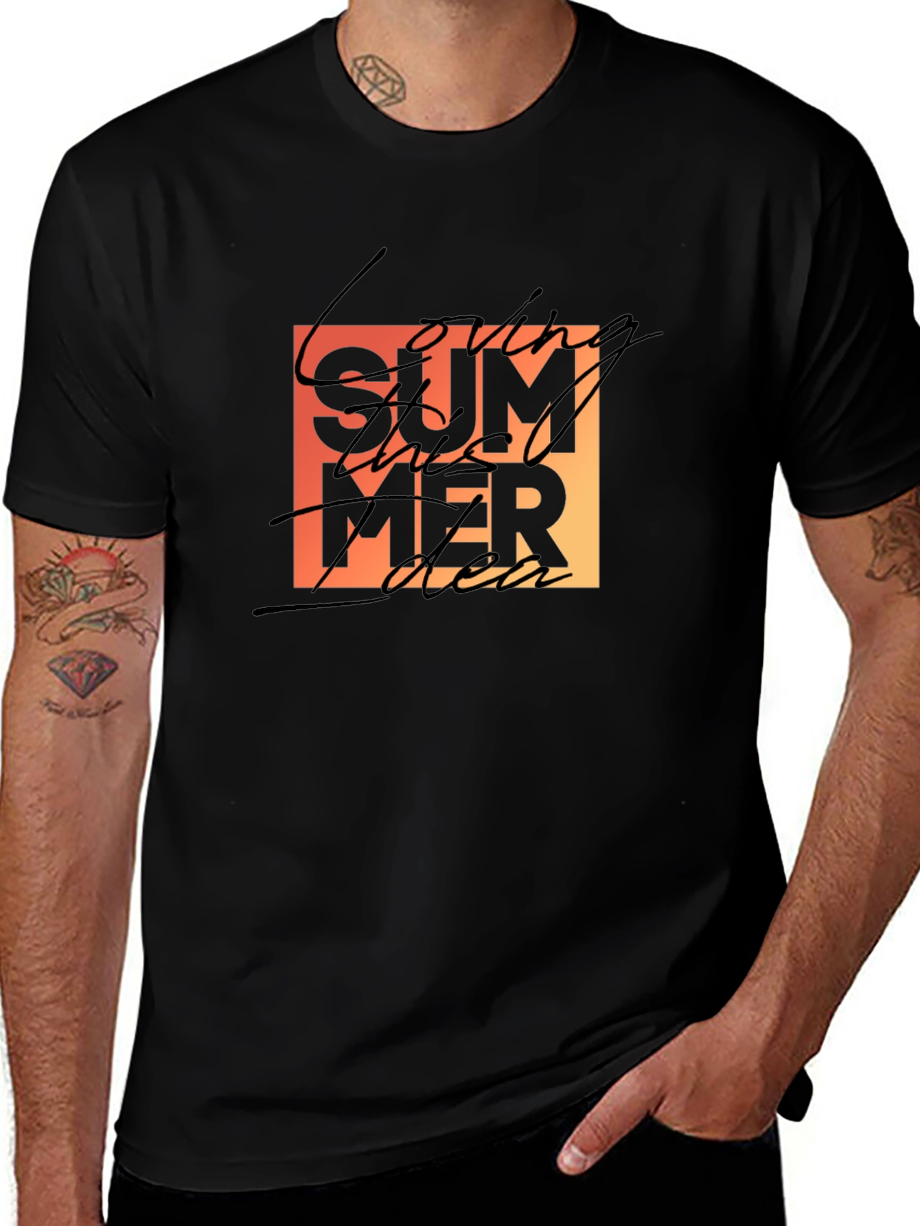 Summer Vibes Black T-Shirt