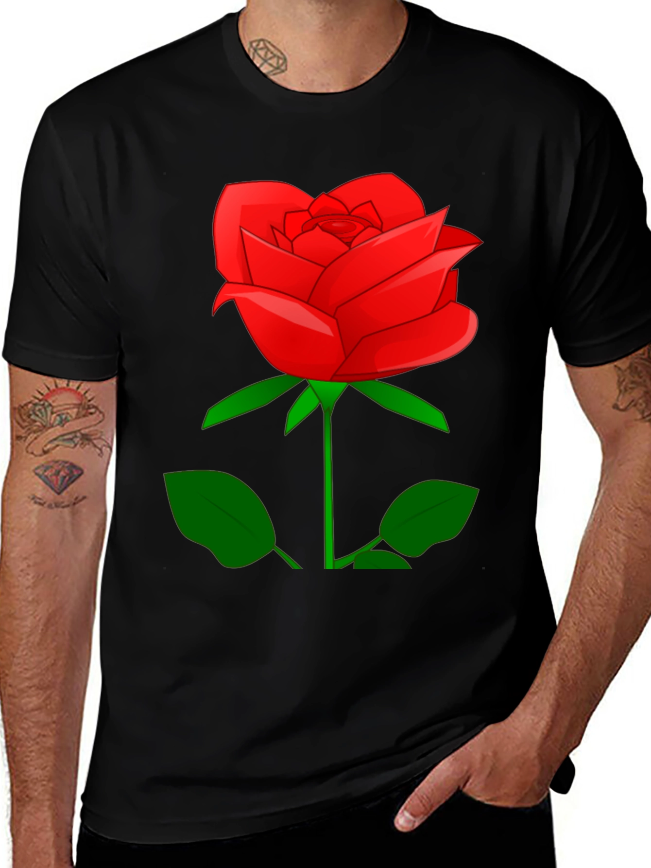 Red Rose Graphic T-Shirt - Classic Floral Design