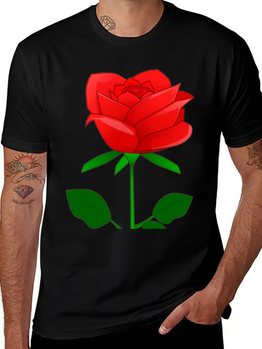 Red Rose Graphic T-Shirt - Classic Floral Design