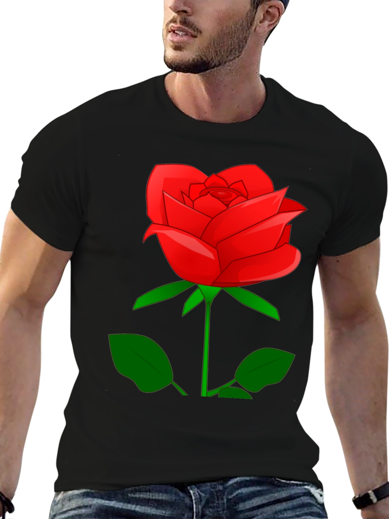 Red Rose Graphic T-Shirt - Classic Floral Design