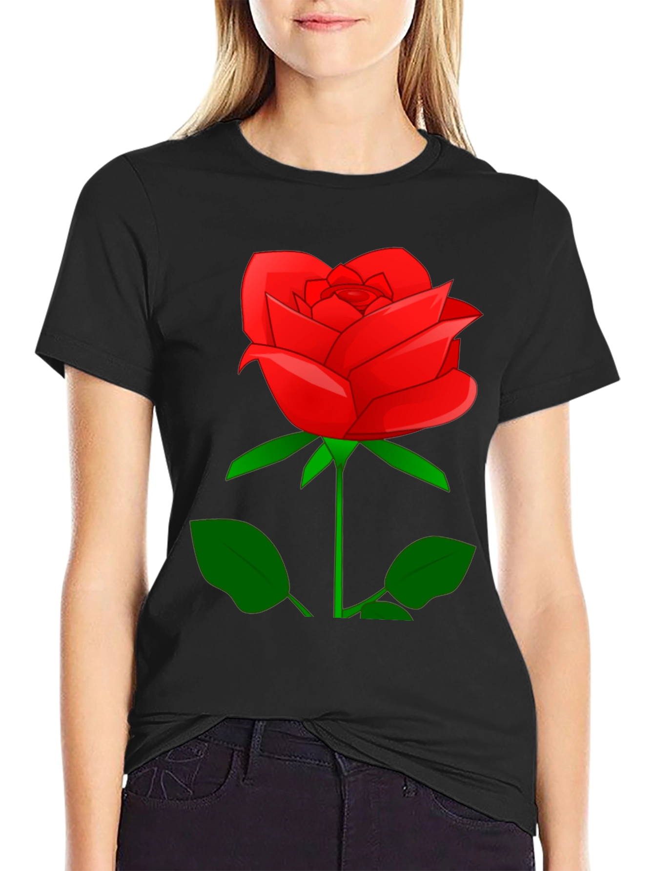 Red Rose Graphic T-Shirt - Classic Floral Design